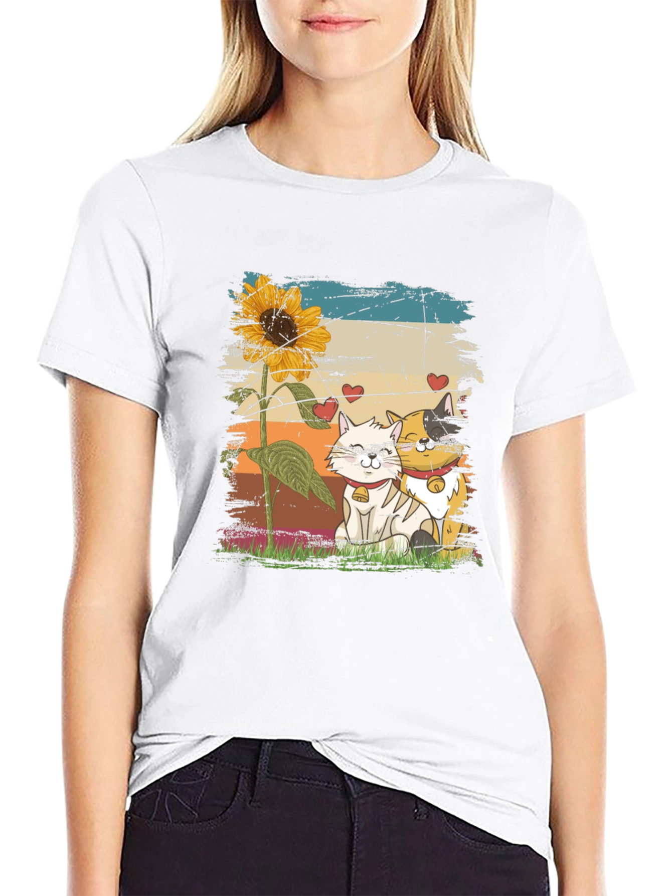 Cats and Sunflower T-Shirt
