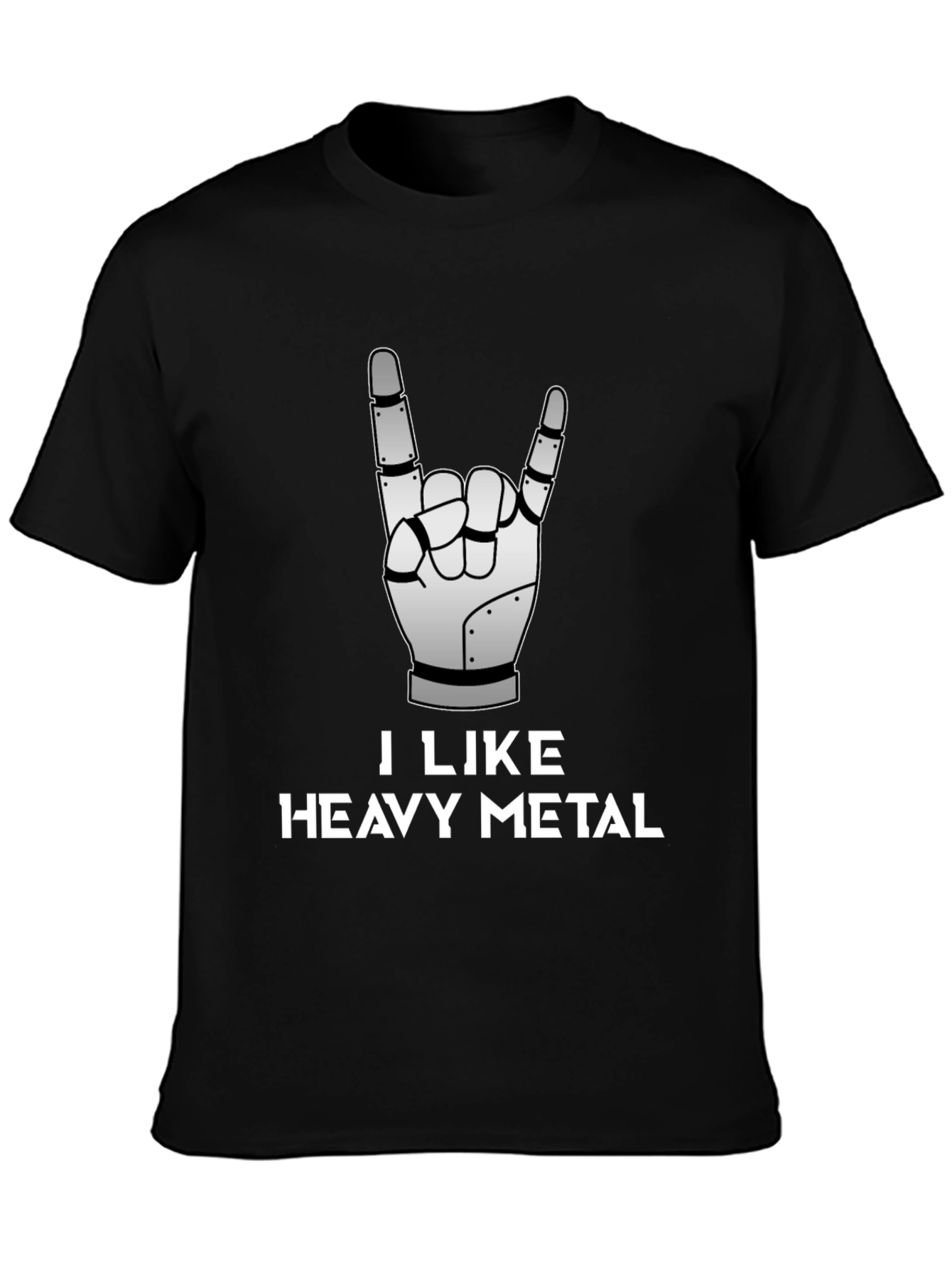 I Like Heavy Metal Robot Hand Graphic Tee