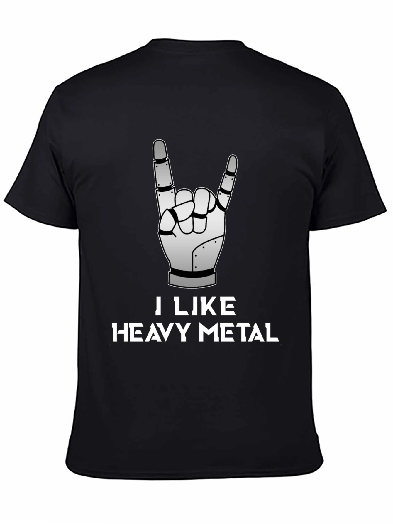I Like Heavy Metal Robot Hand Graphic Tee
