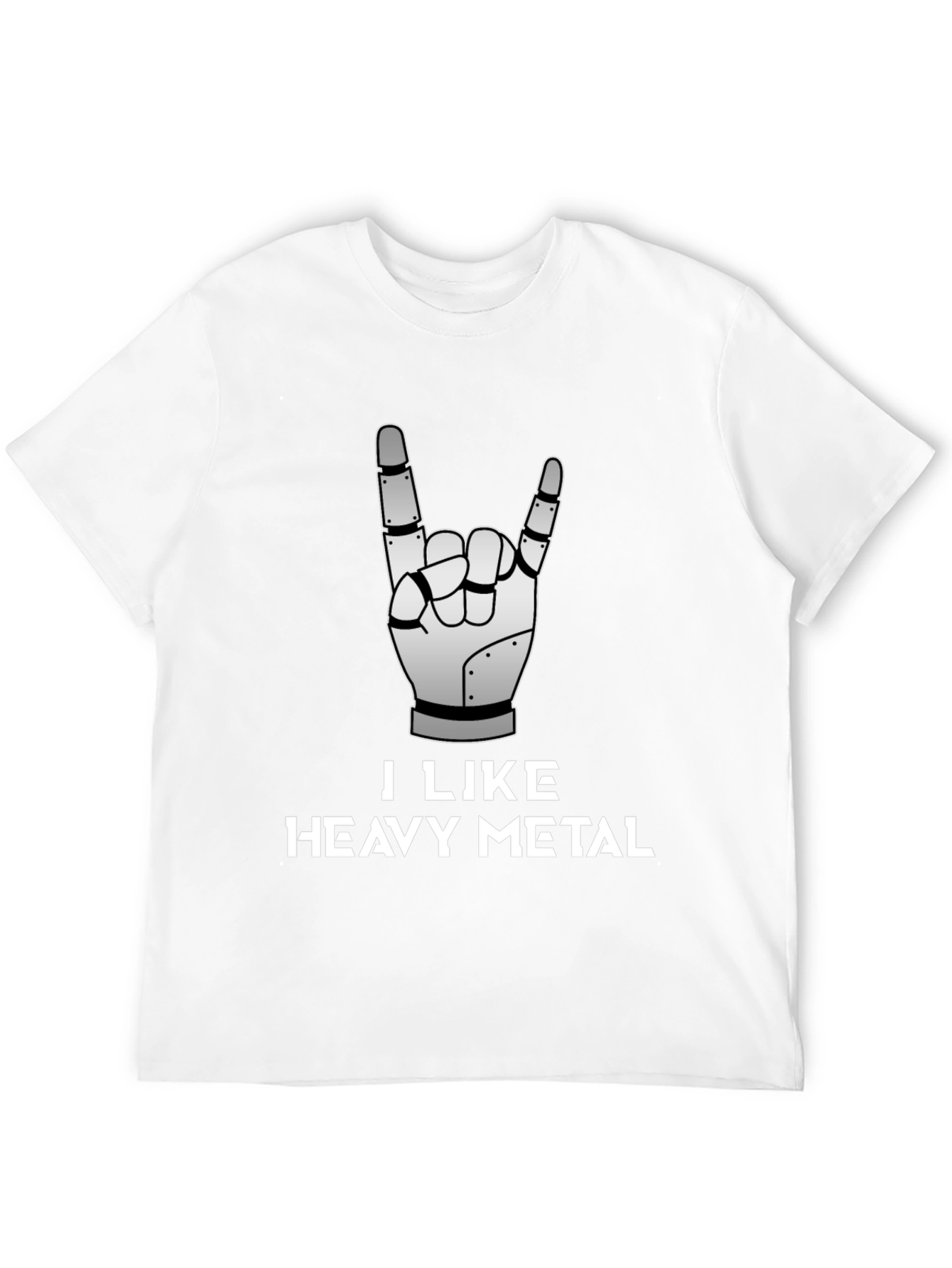 I Like Heavy Metal Robot Hand Graphic Tee