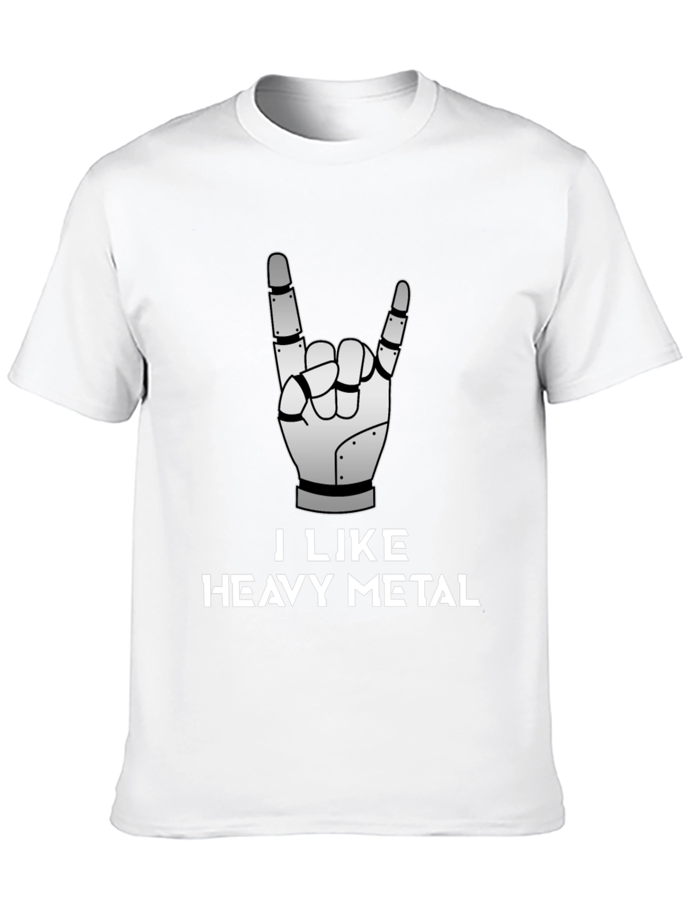 I Like Heavy Metal Robot Hand Graphic Tee
