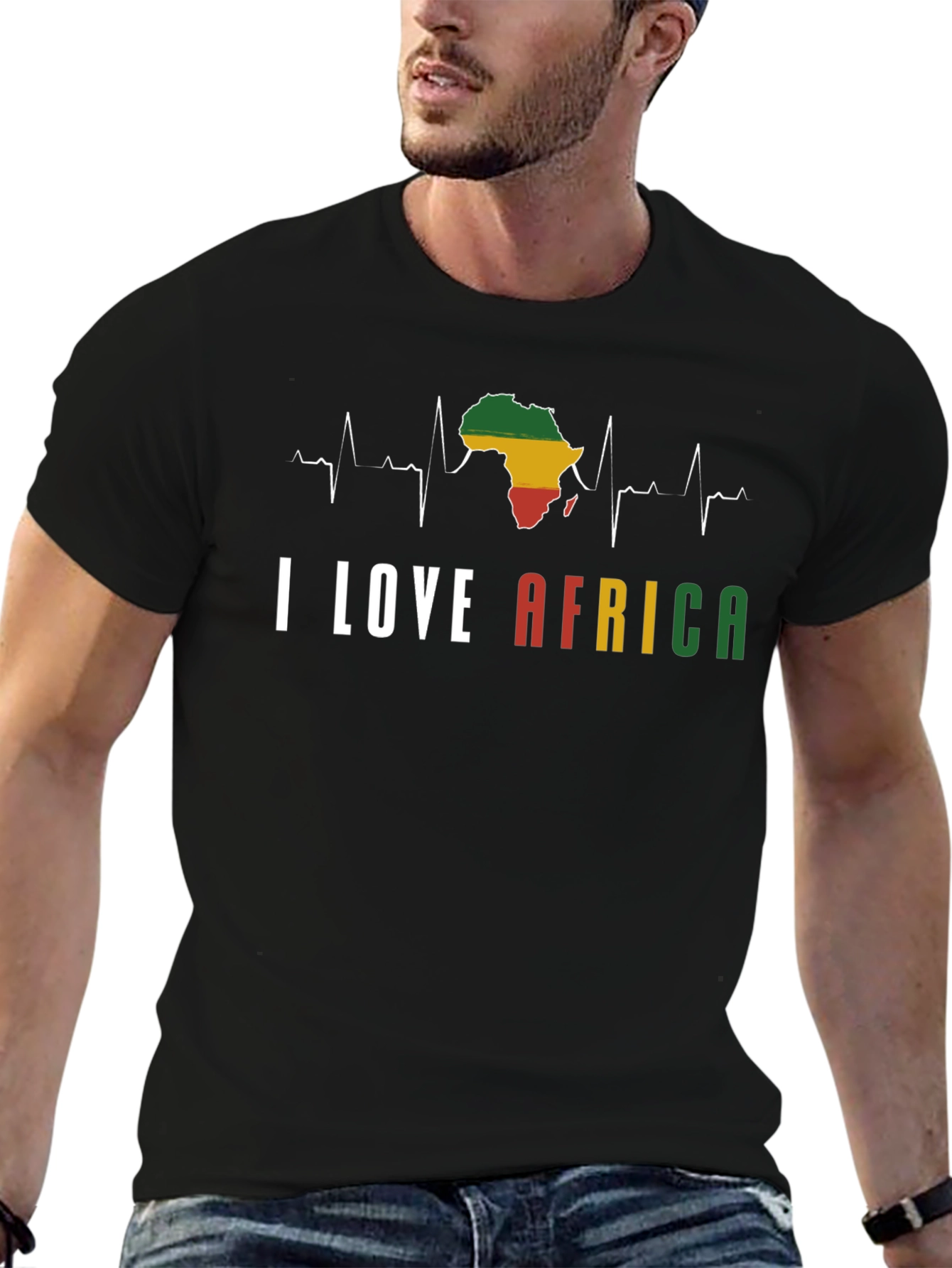 I Love Africa T-Shirt - Black Pride Tee