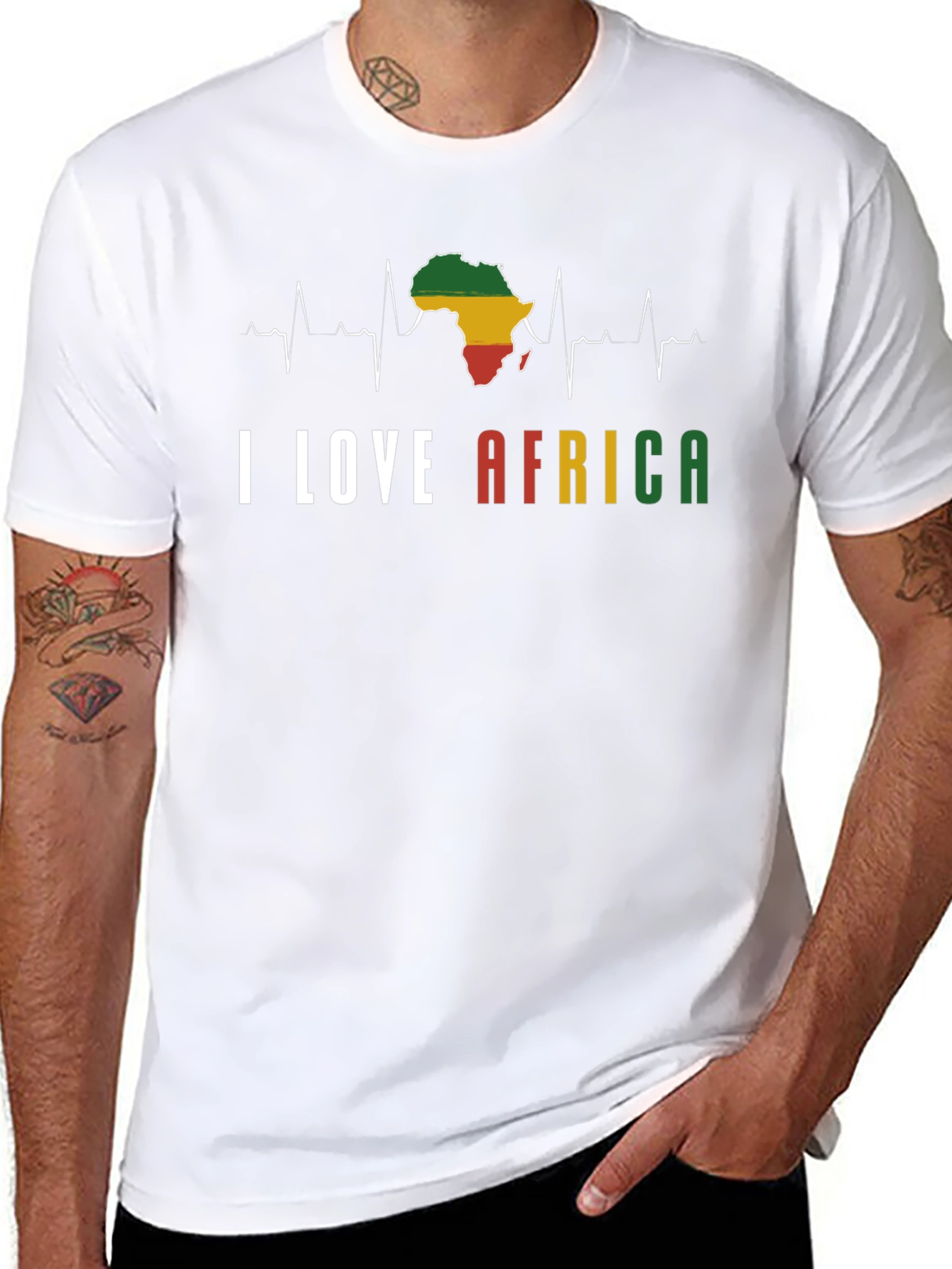 I Love Africa T-Shirt - Black Pride Tee