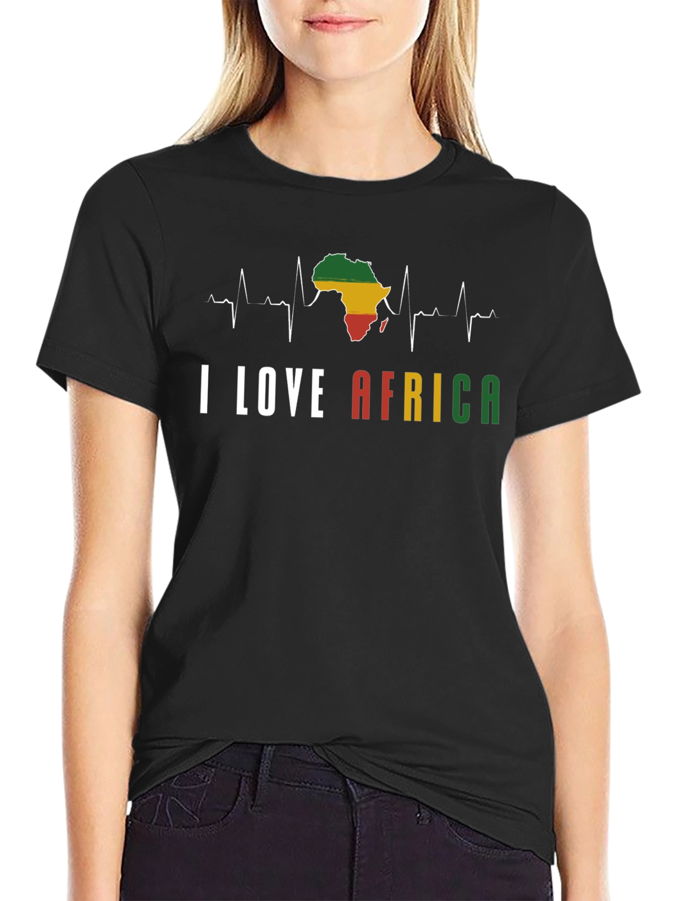 I Love Africa T-Shirt - Black Pride Tee