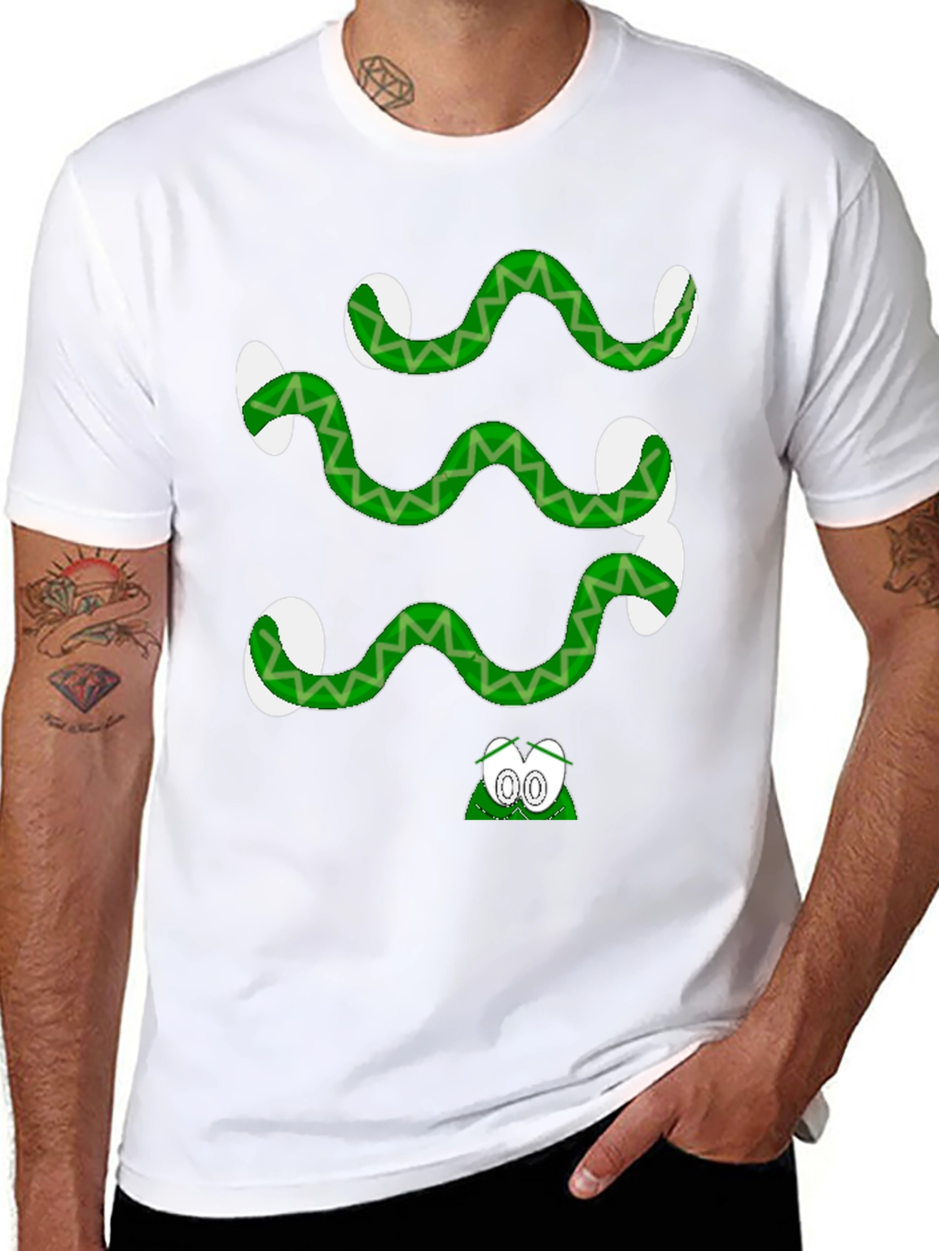 Cartoon Snake Graphic Tee - Quirky Style