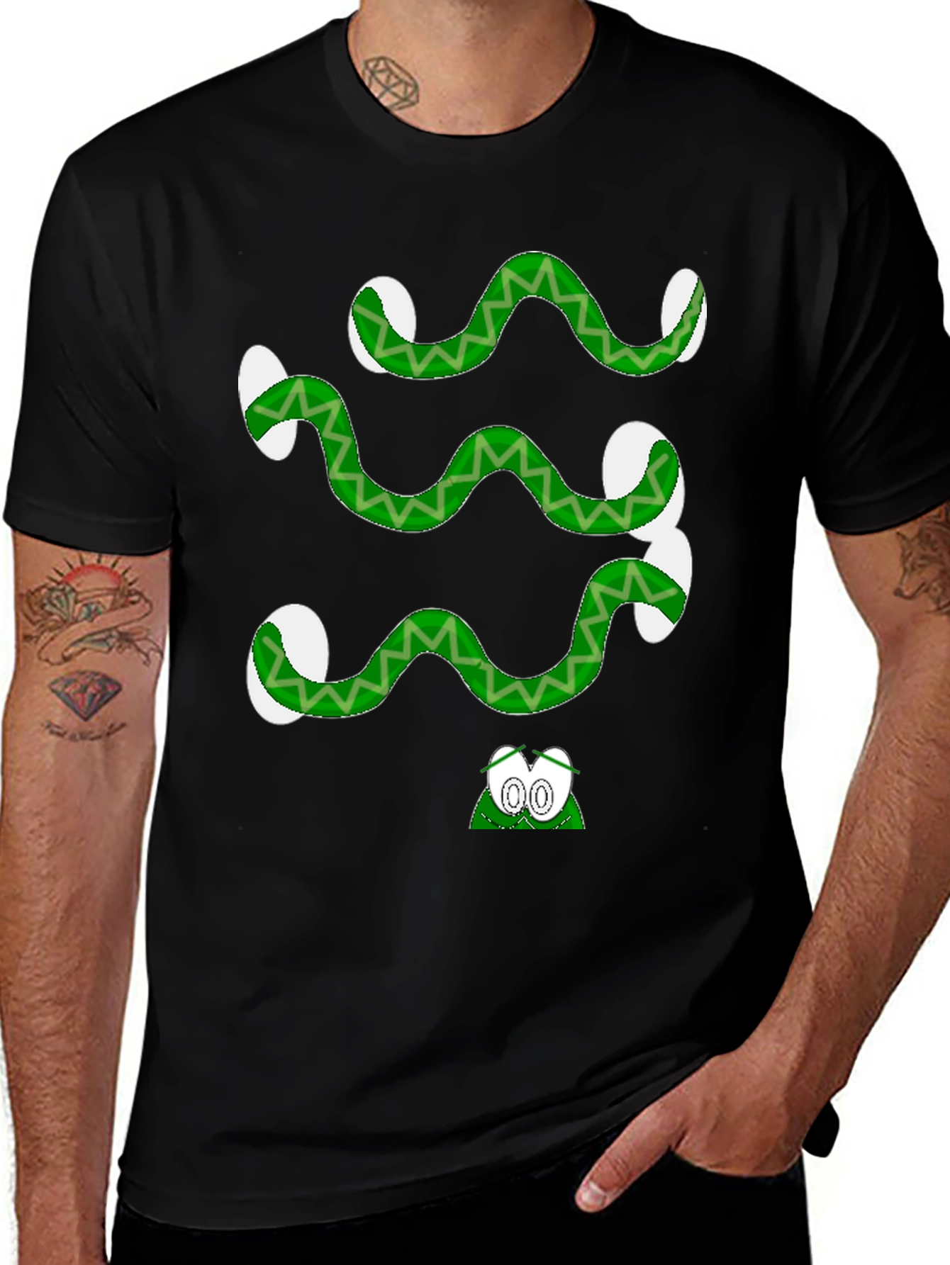 Cartoon Snake Graphic Tee - Quirky Style