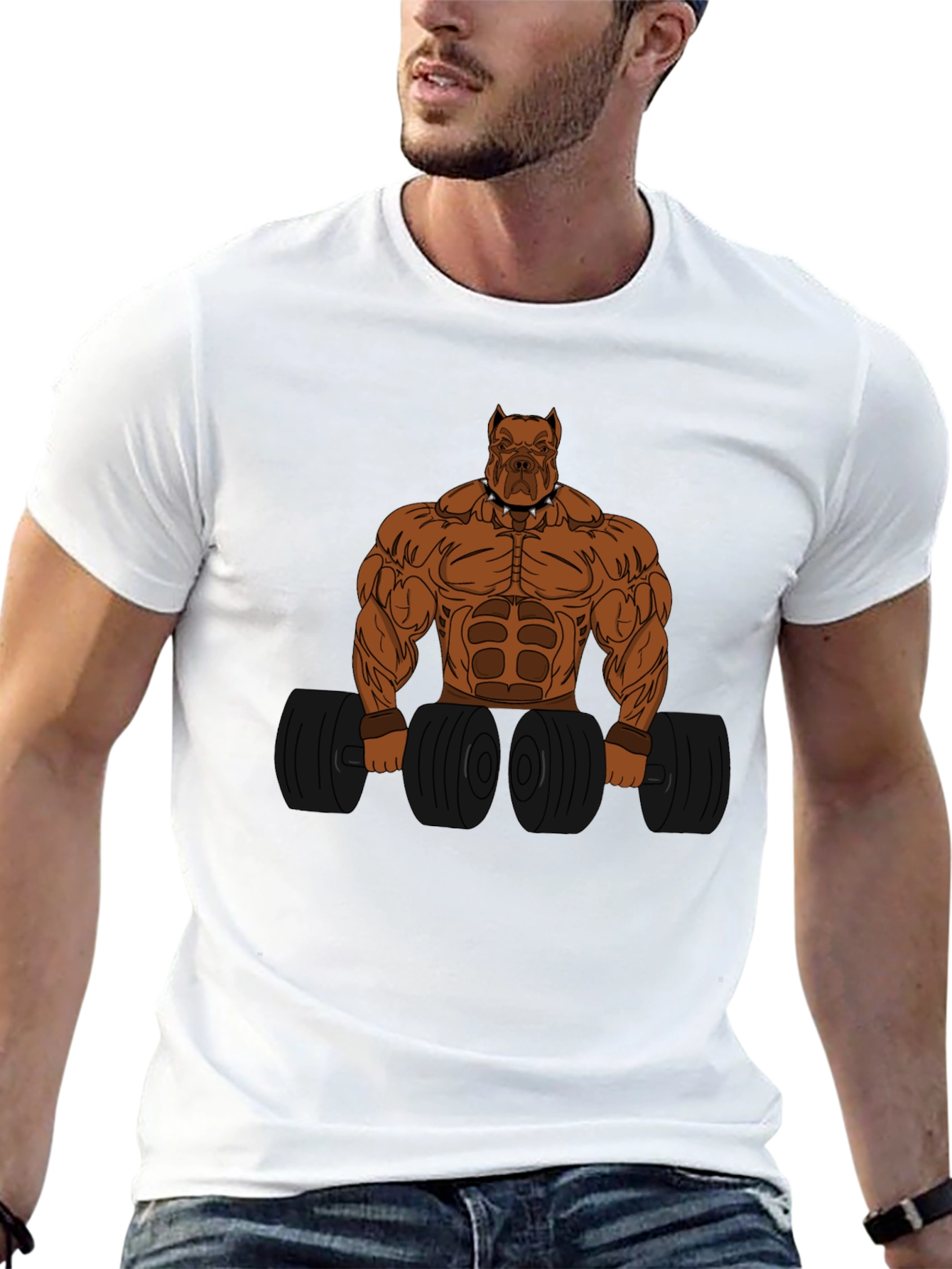 Bodybuilding Dog Graphic Tee - Workout Motivation Shirt