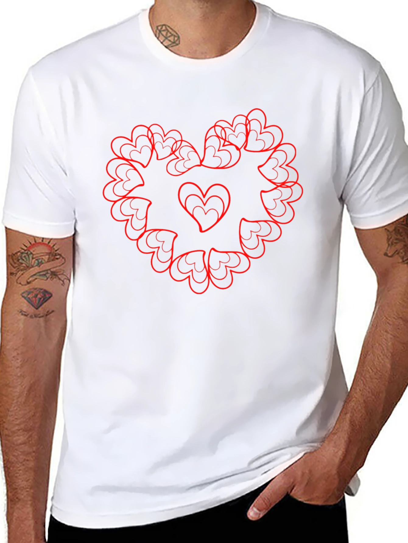Heart Mandala Graphic Tee - Stylish Black T-Shirt