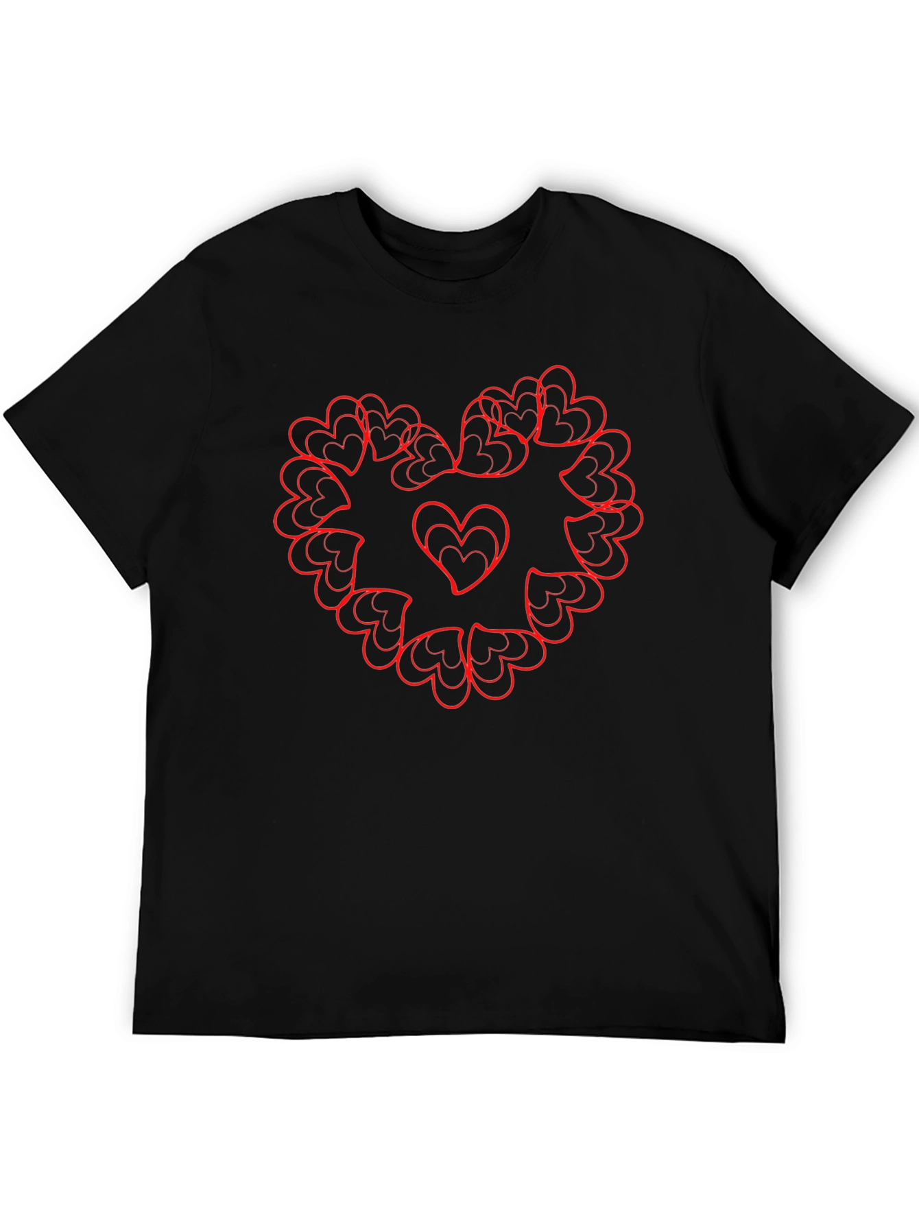 Heart Mandala Graphic Tee - Stylish Black T-Shirt