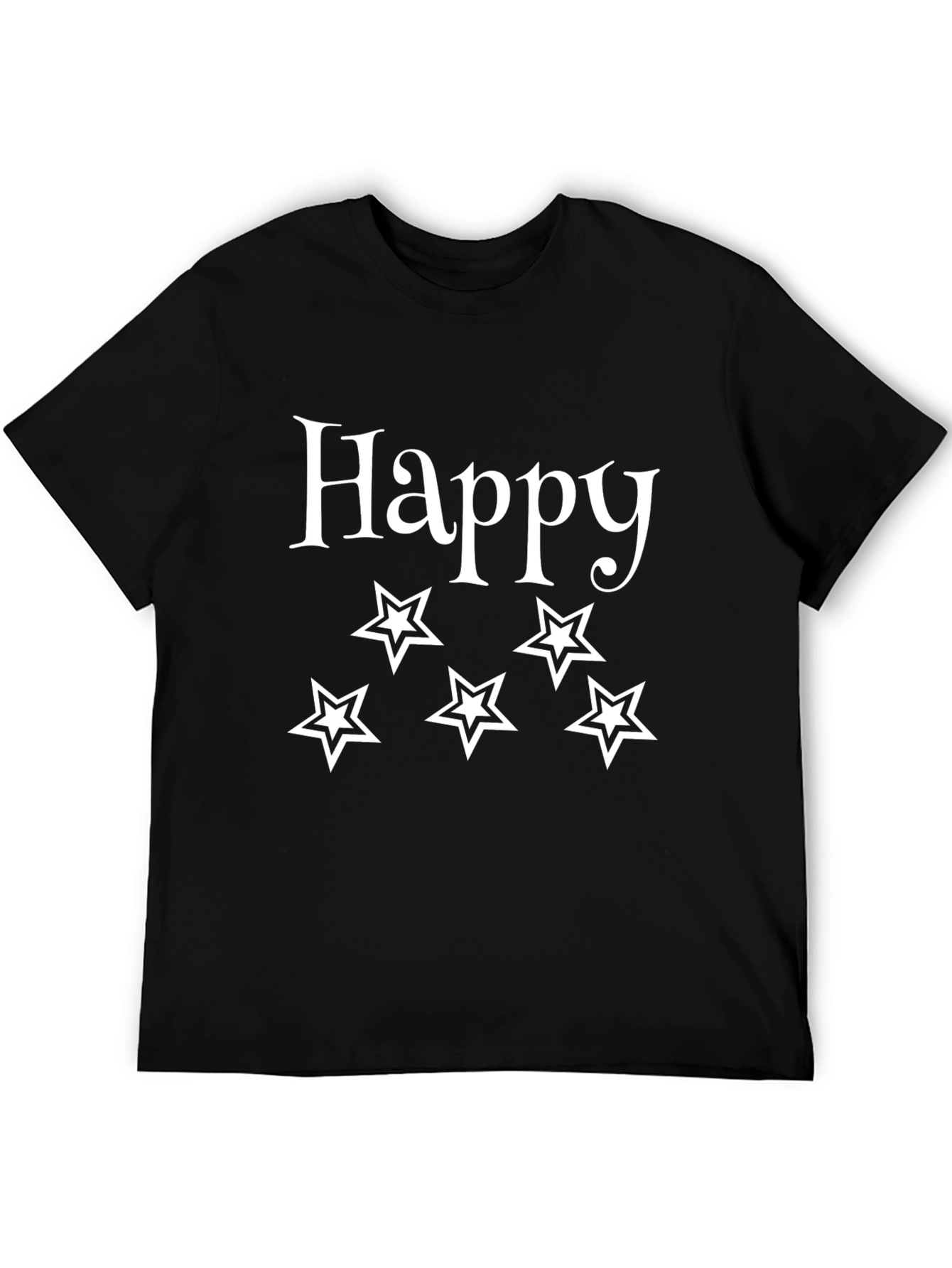 Happy Stars Black T-Shirt