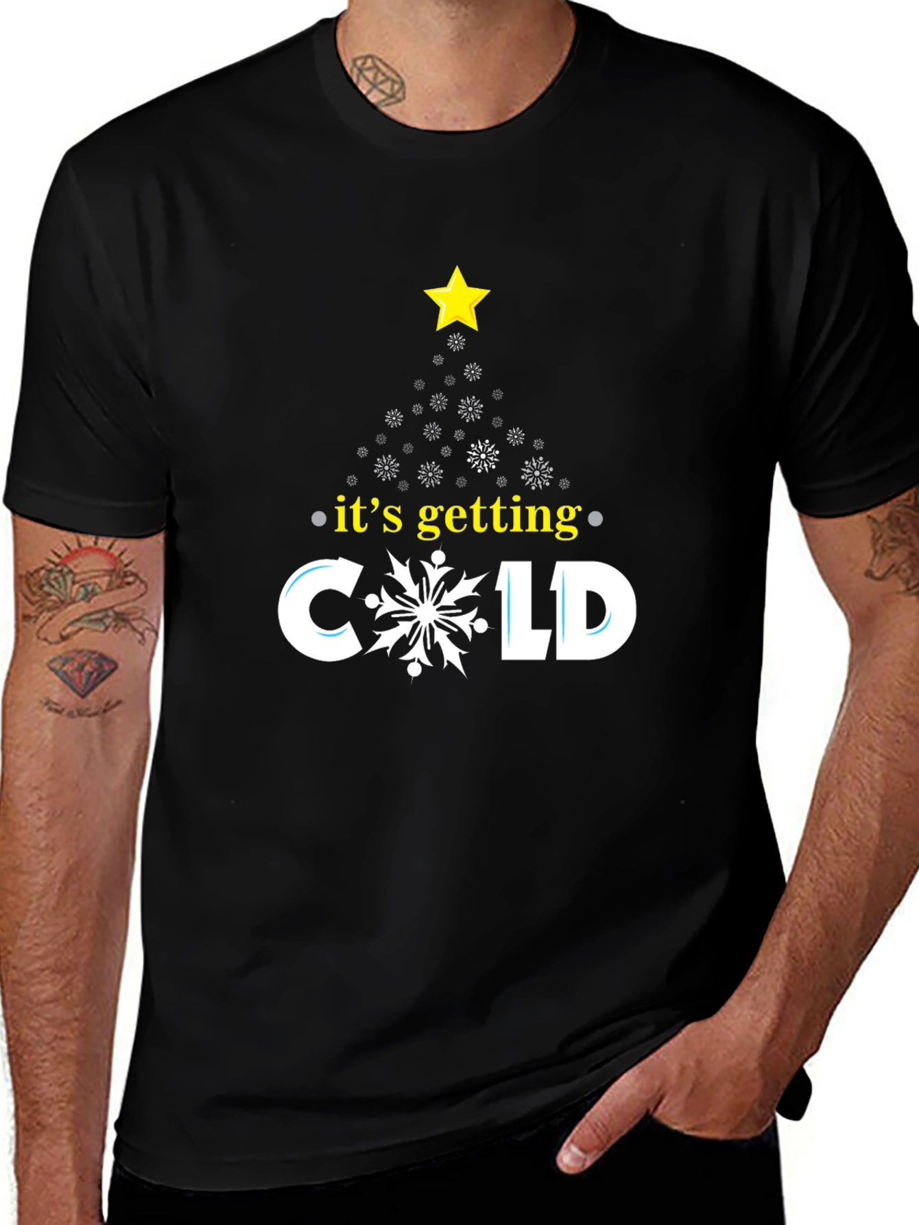 Its Getting COLD Black Holiday T-Shirt