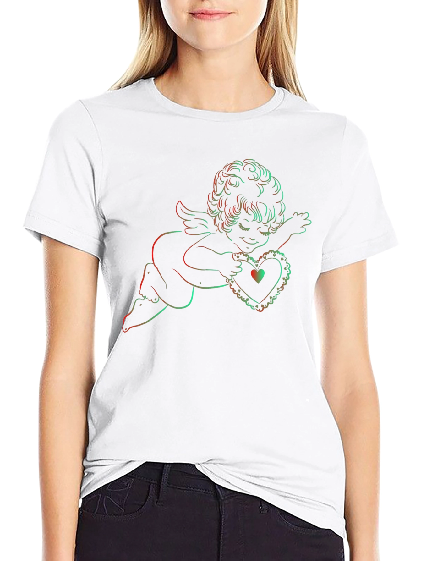 Cherub Heart Graphic Tee - Black