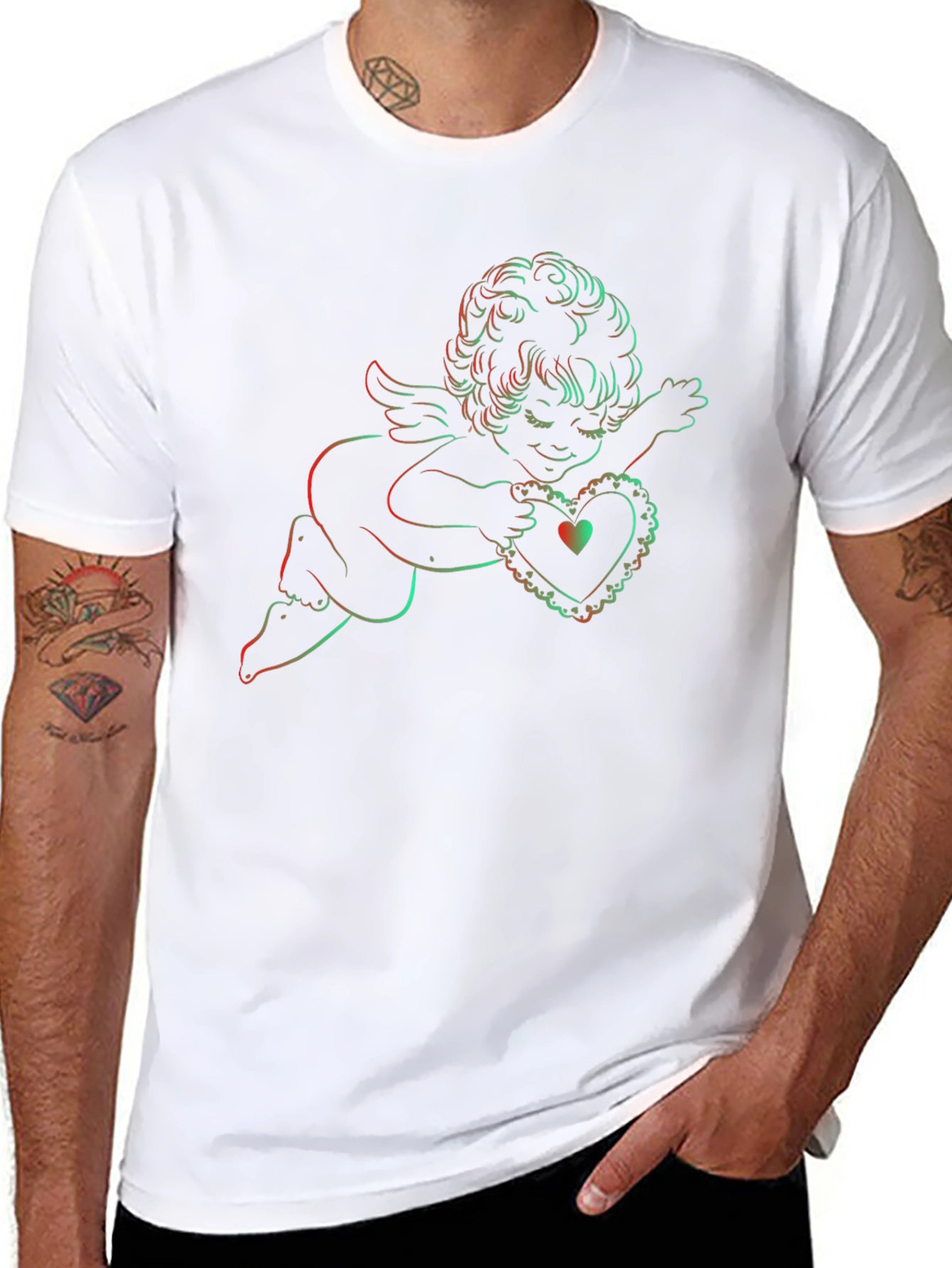 Cherub Heart Graphic Tee - Black