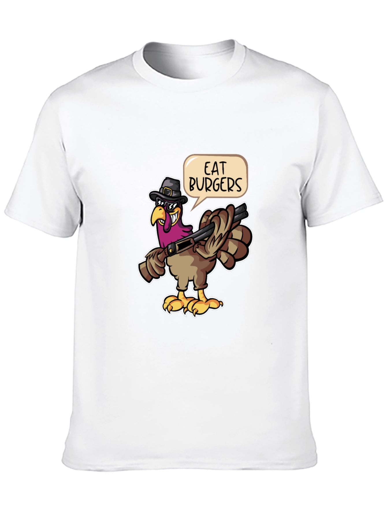 Eat Burgers Turkey T-Shirt - Thanksgiving Humor