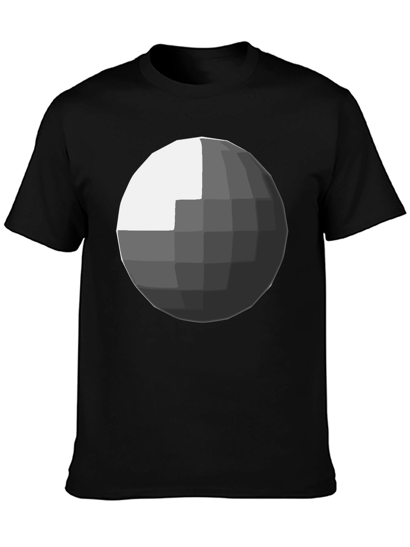 Geometric Sphere Graphic Black T-Shirt