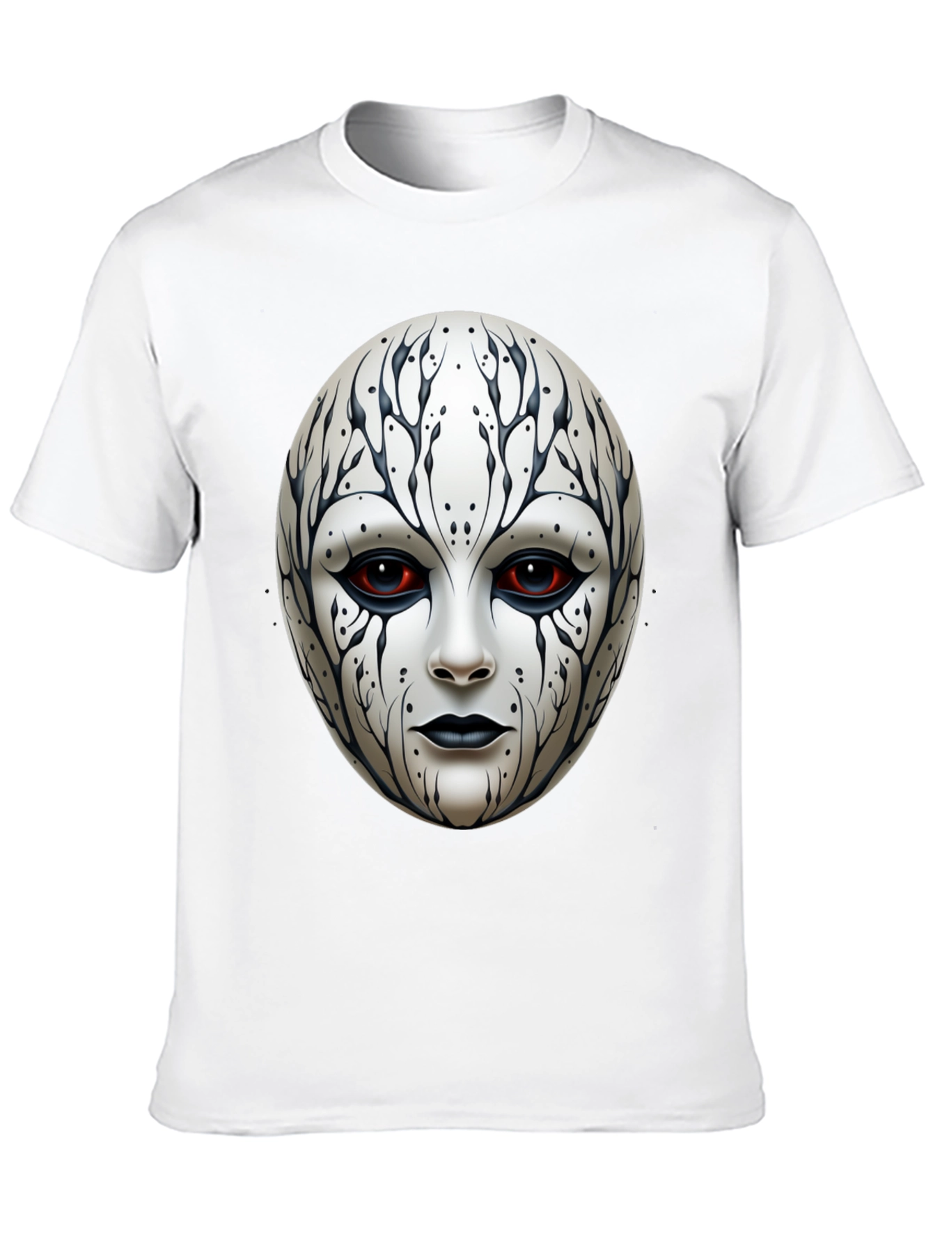 Mystic Face Graphic Tee - Black Cotton Blend