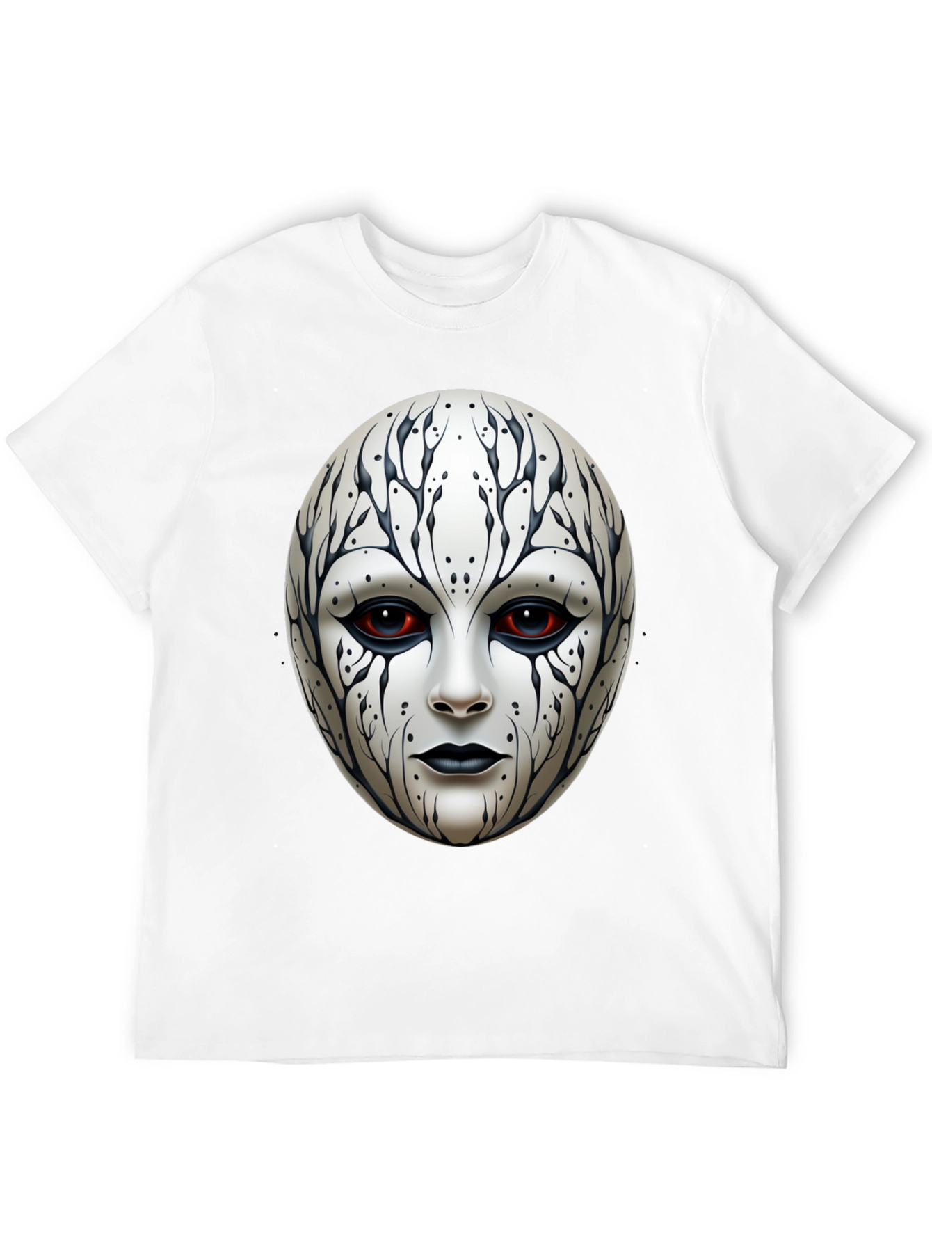 Mystic Face Graphic Tee - Black Cotton Blend
