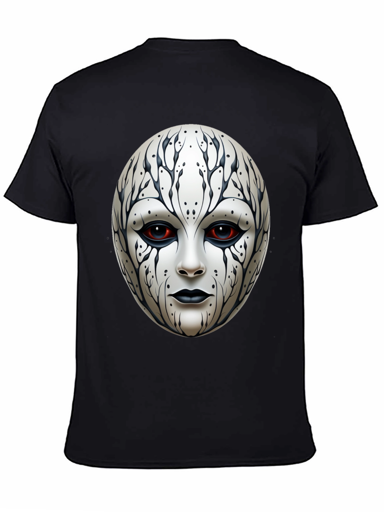 Mystic Face Graphic Tee - Black Cotton Blend