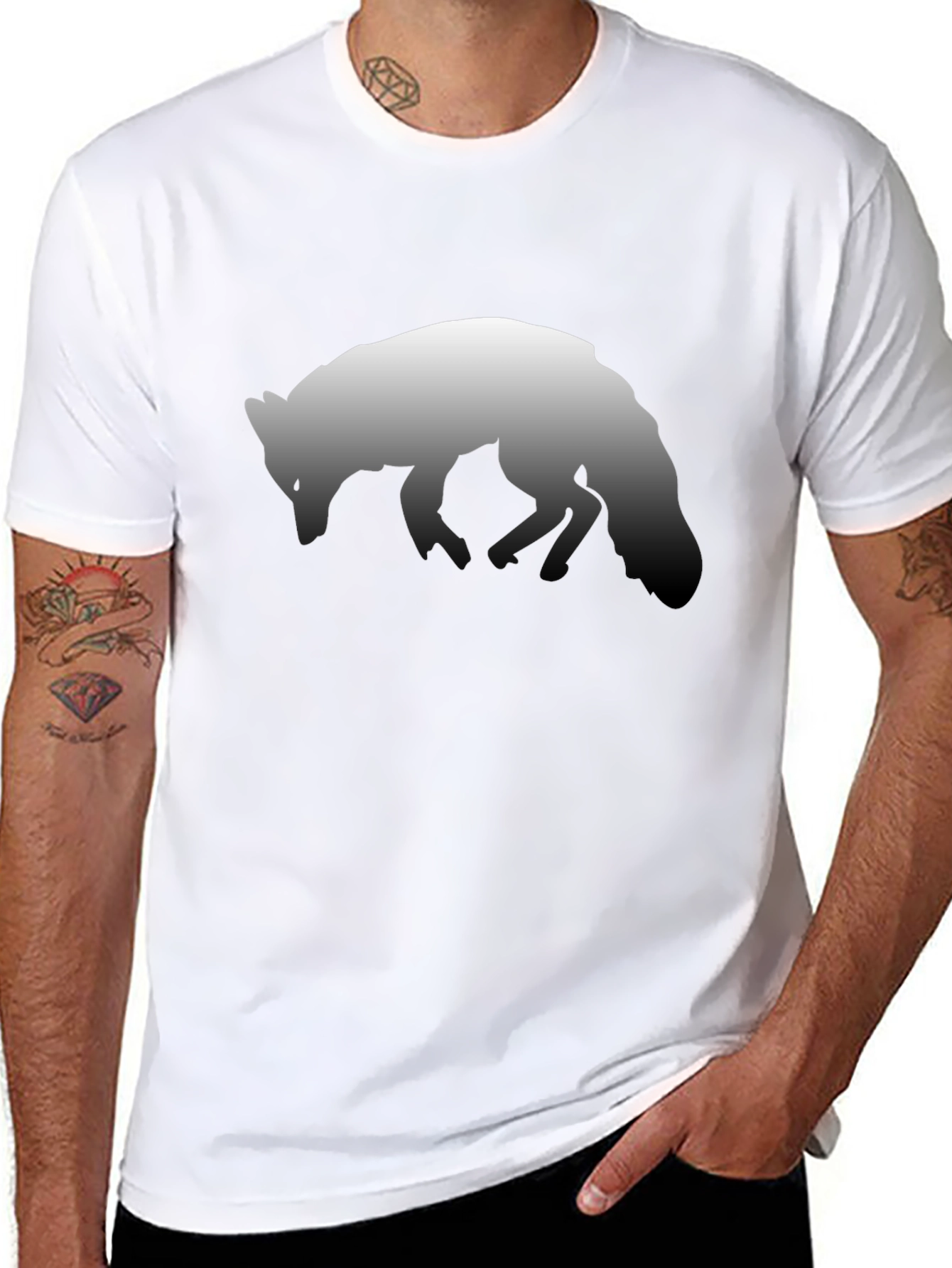 Fox Graphic Black T-Shirt | Soft Cotton Blend