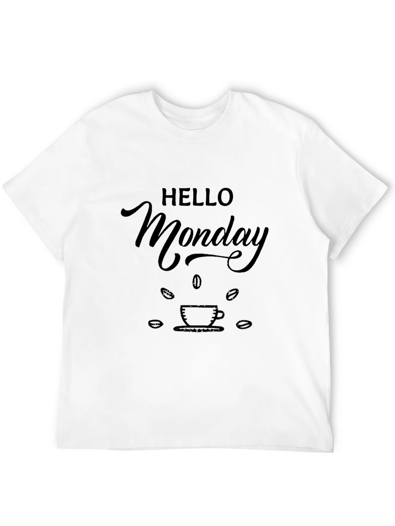 Hello Monday Coffee Graphic Tee - Black T-Shirt