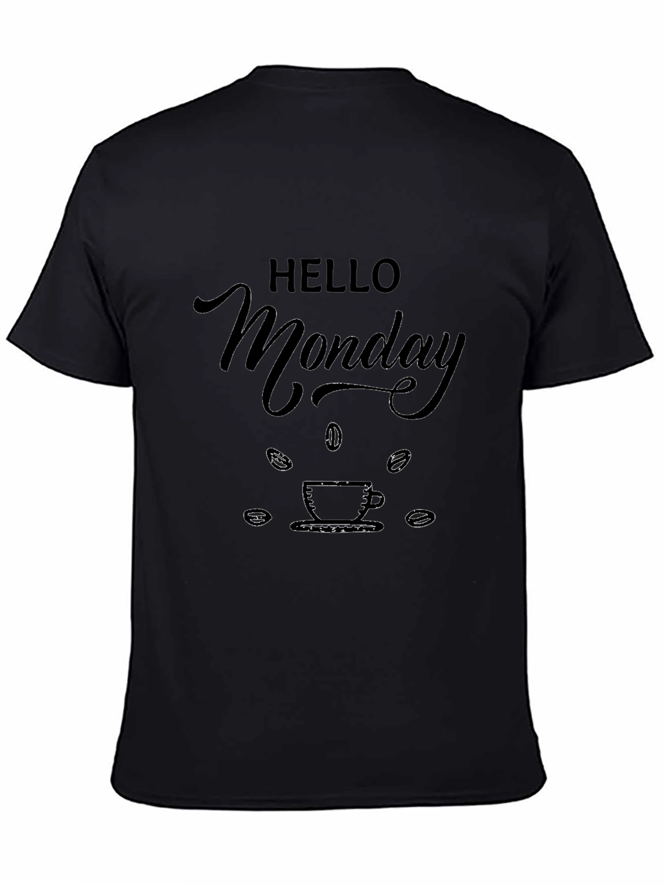 Hello Monday Coffee Graphic Tee - Black T-Shirt