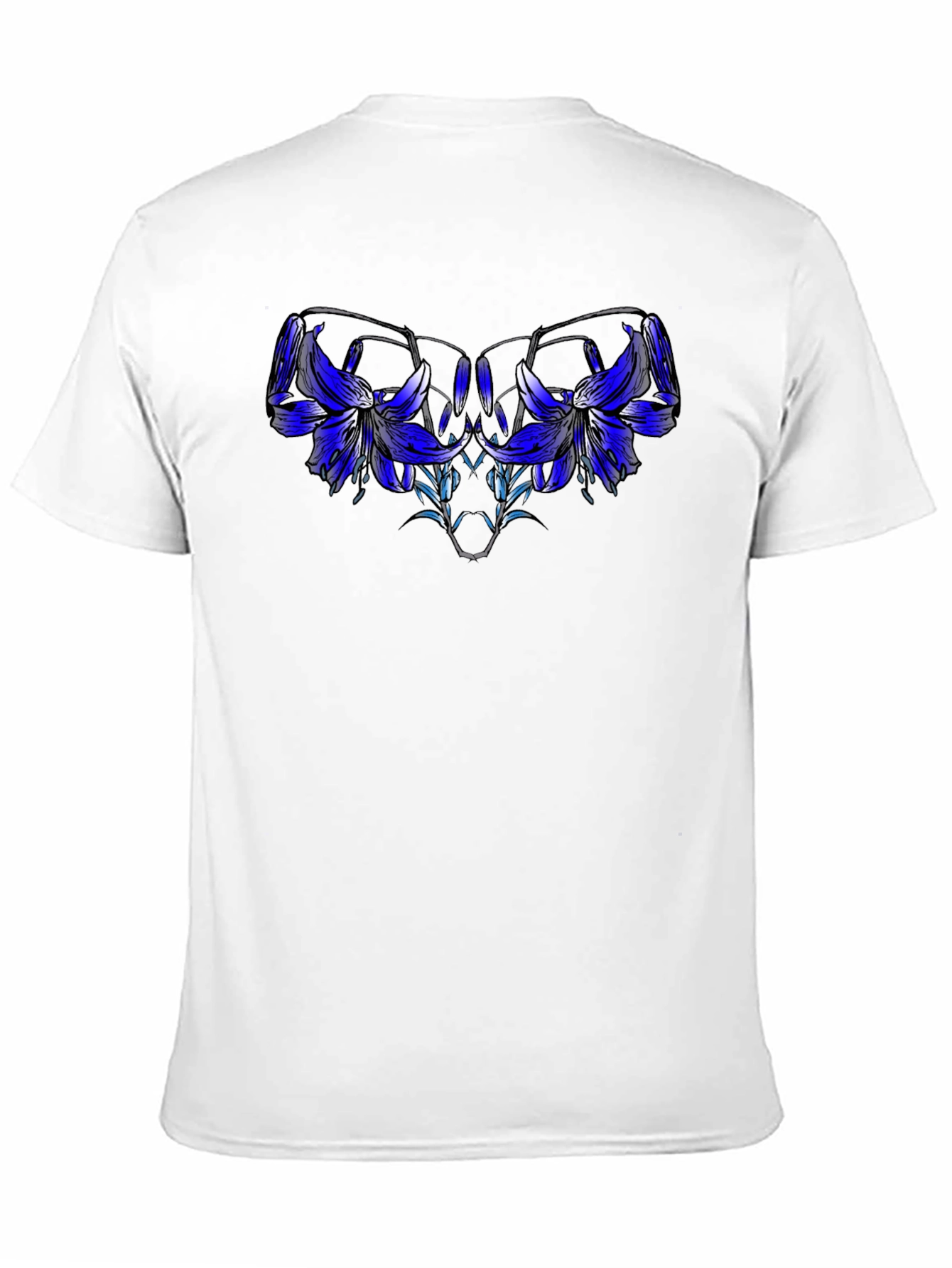 Black Floral Graphic Tee - Modern Artistic Design