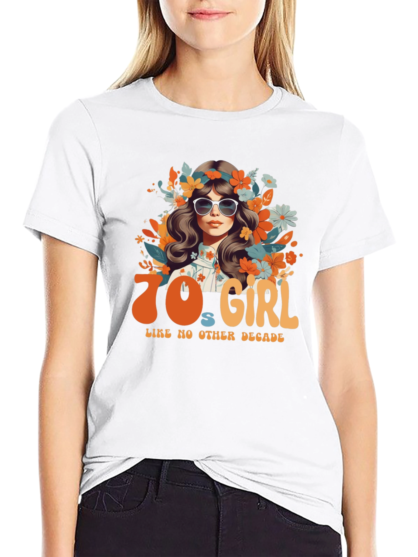 70s Girl Graphic Tee - Retro Style