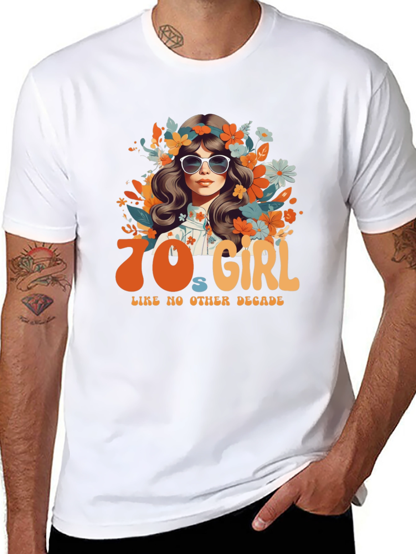 70s Girl Graphic Tee - Retro Style