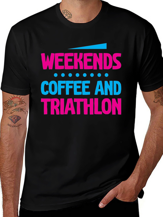 Weekends Coffee and Triathlon Graphic Tee