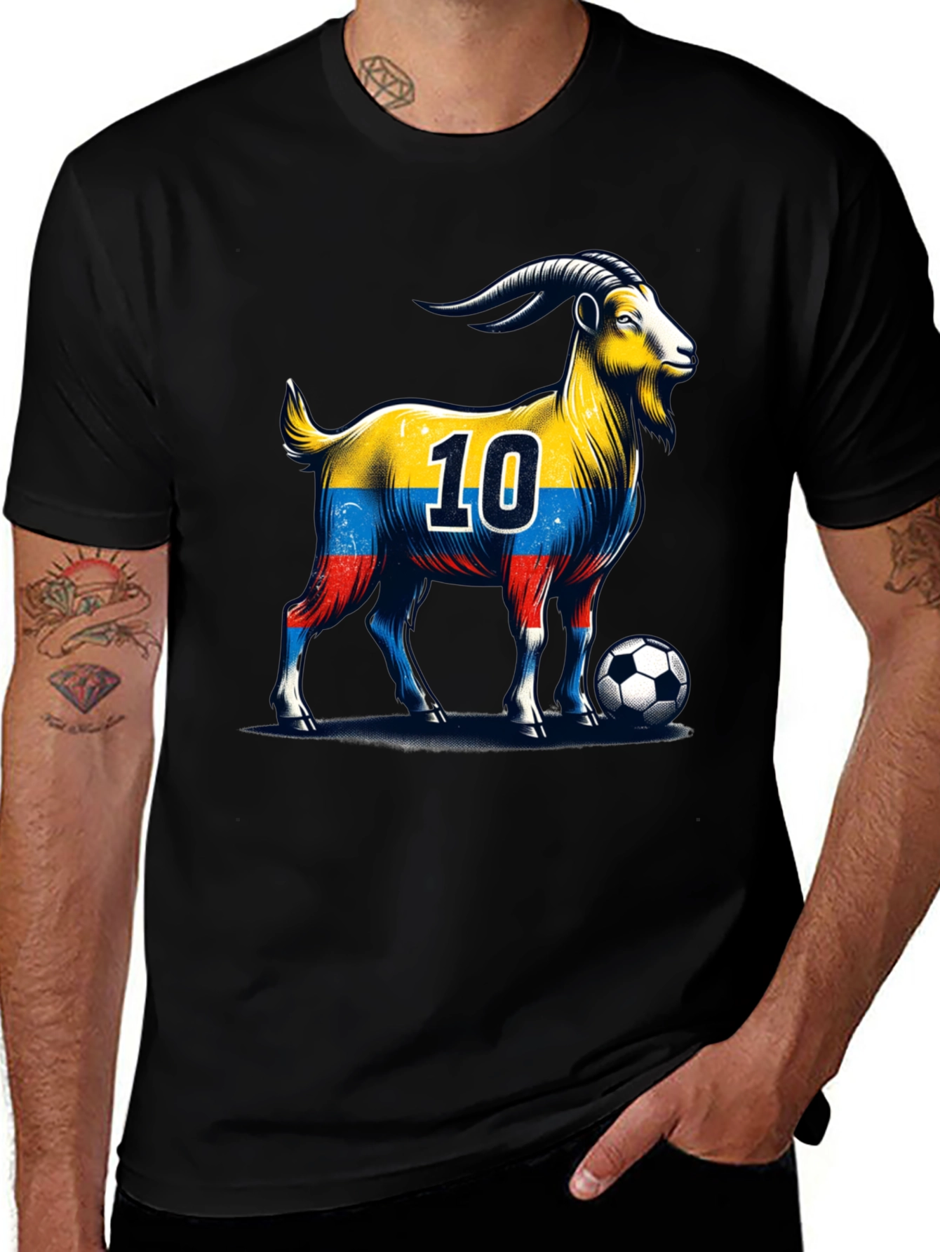Colombia Soccer Goat Graphic Tee
