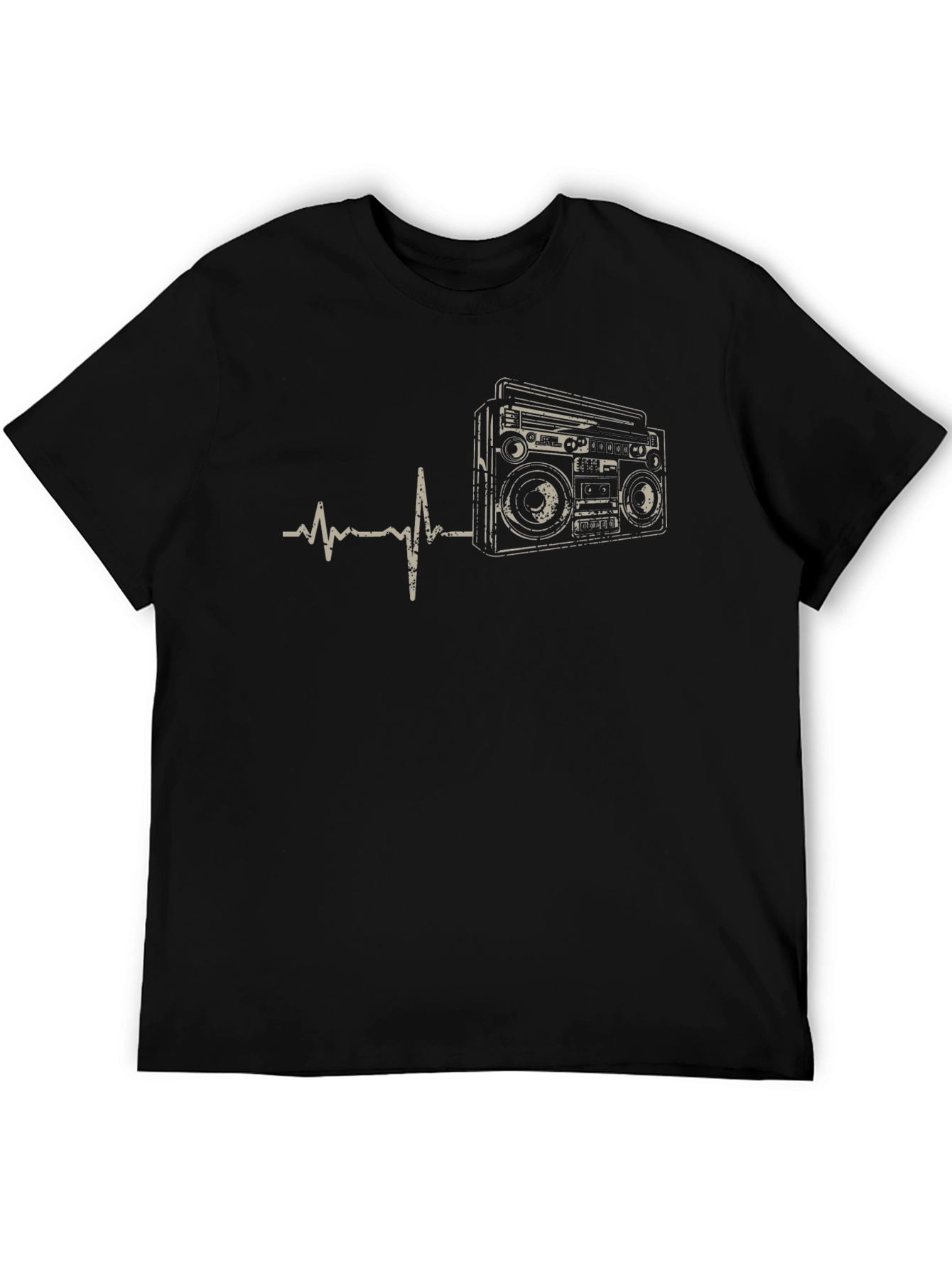 Retro Boombox Heartbeat T-Shirt - Music Lover Tee