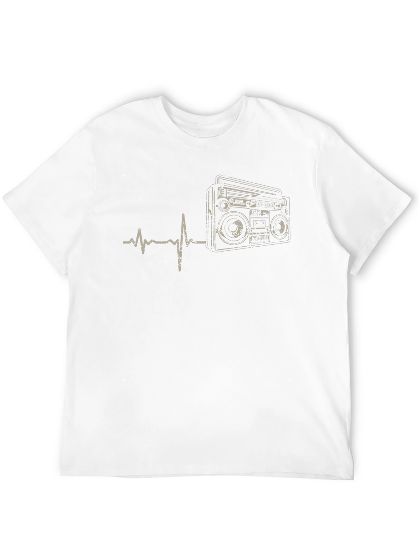 Retro Boombox Heartbeat T-Shirt - Music Lover Tee