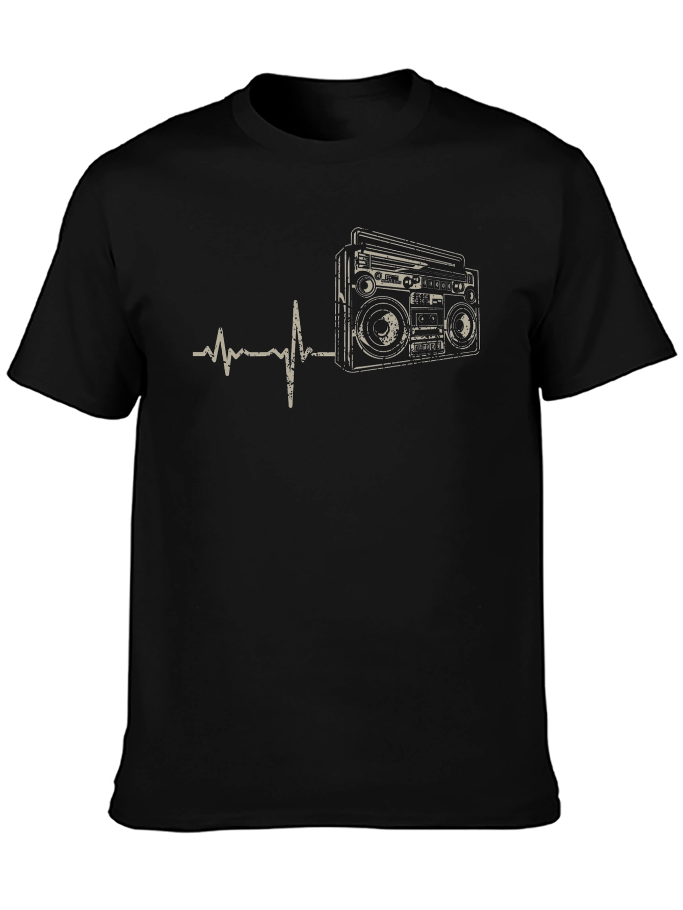 Retro Boombox Heartbeat T-Shirt - Music Lover Tee
