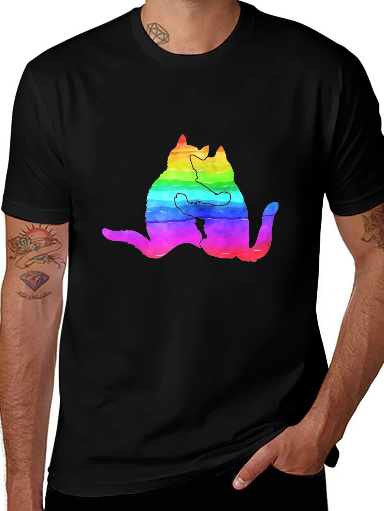 Rainbow Cat Hug T-Shirt