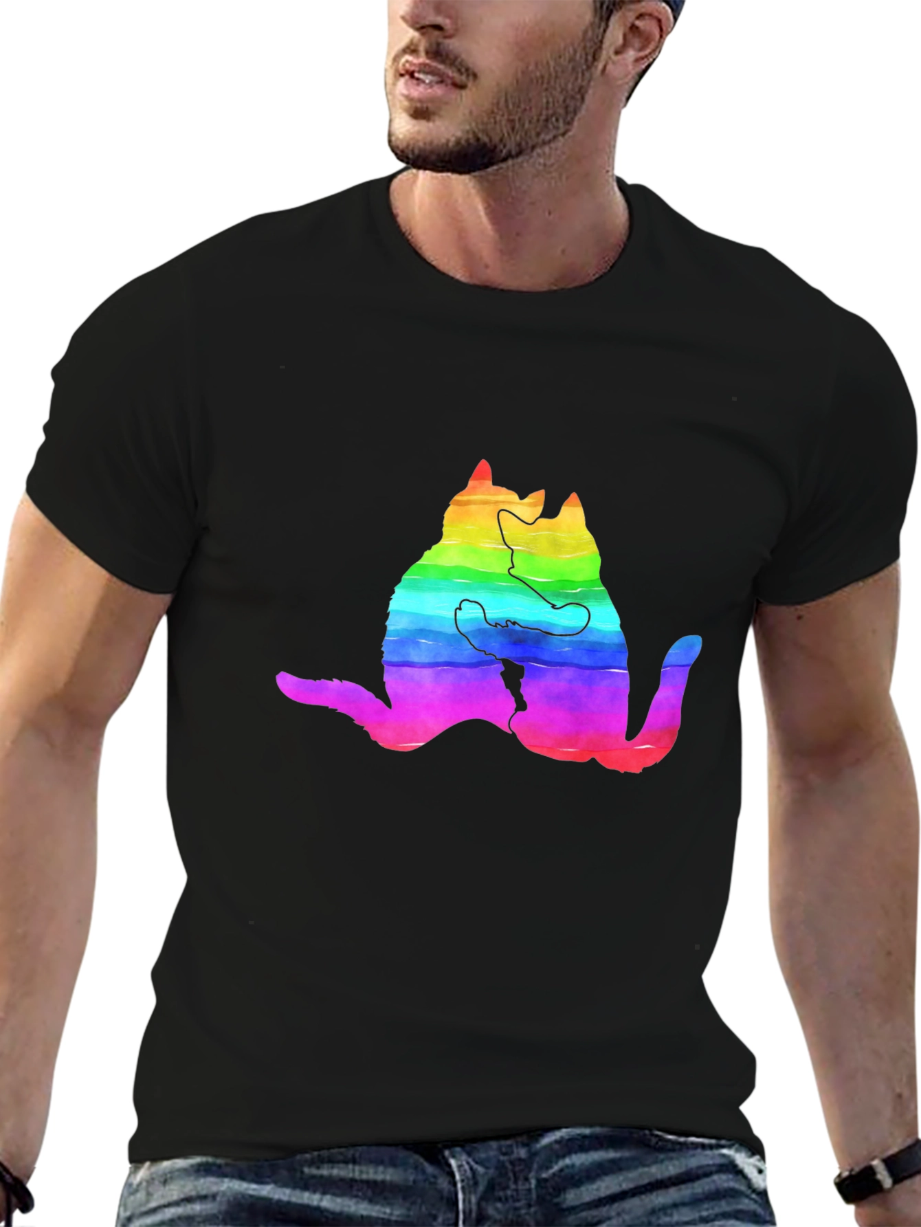 Rainbow Cat Hug T-Shirt