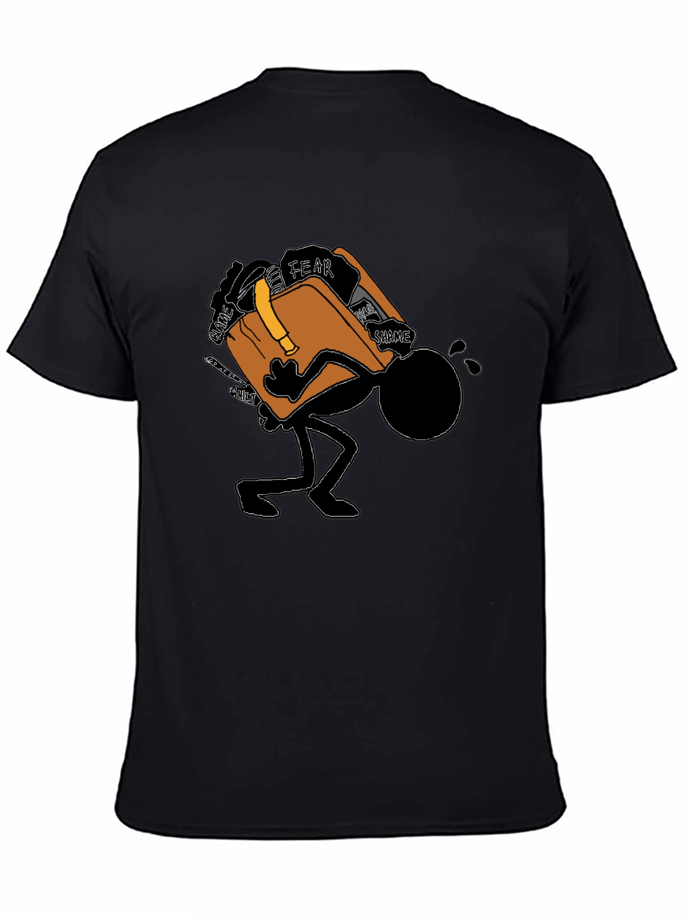 Burdened Stick Figure Graphic T-Shirt