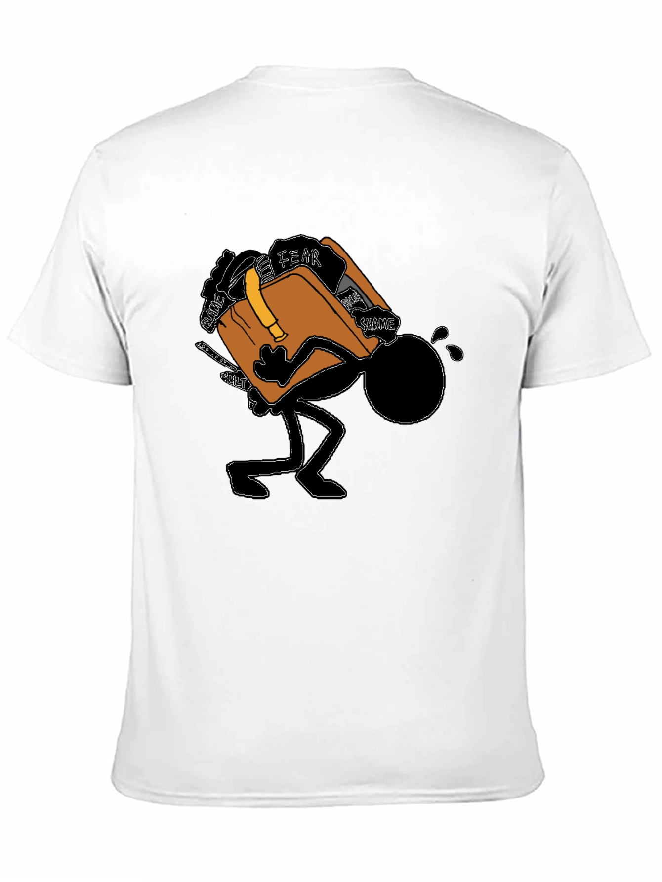 Burdened Stick Figure Graphic T-Shirt