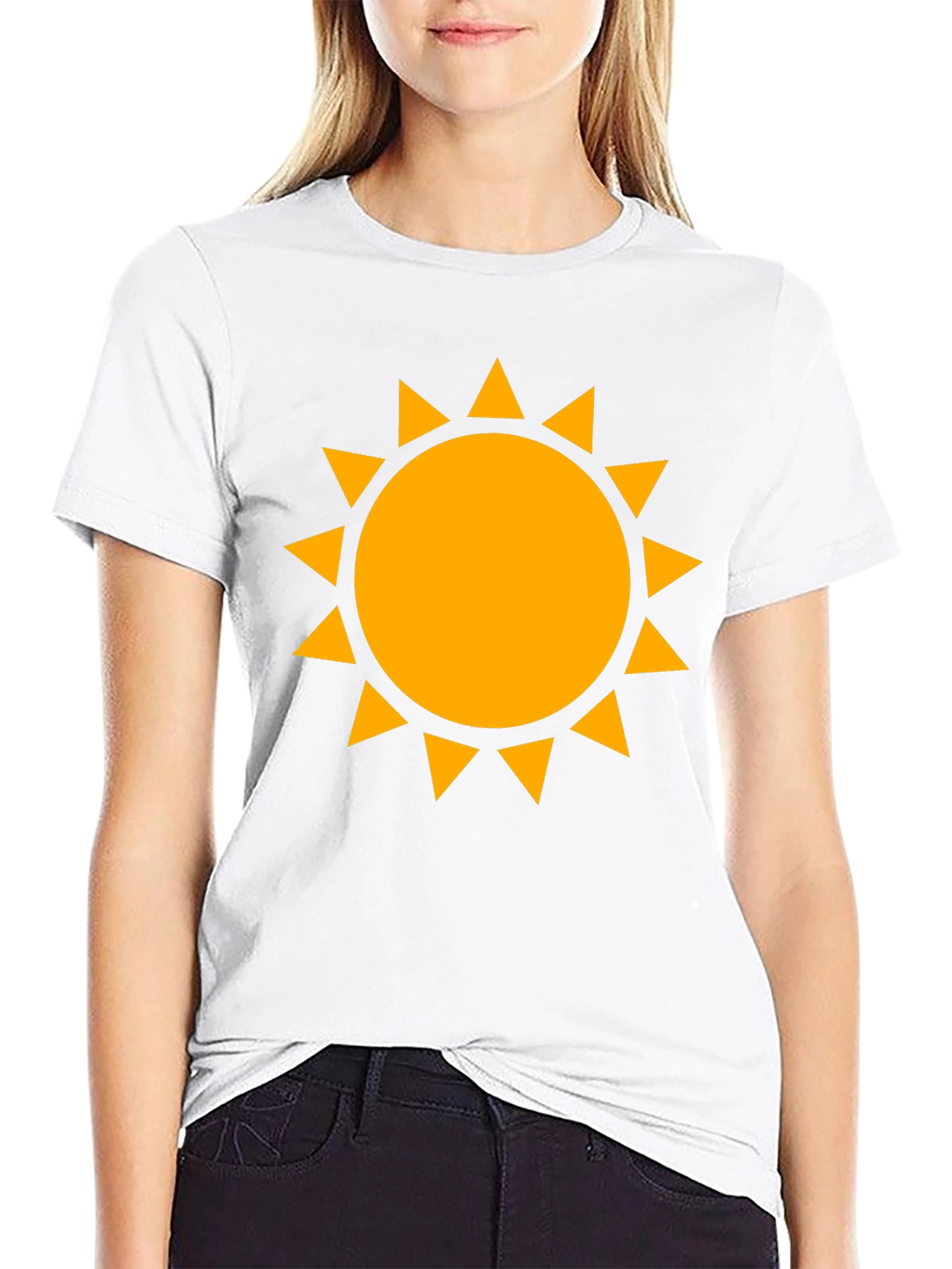 Golden Sun Graphic Tee - Black Cotton Comfort