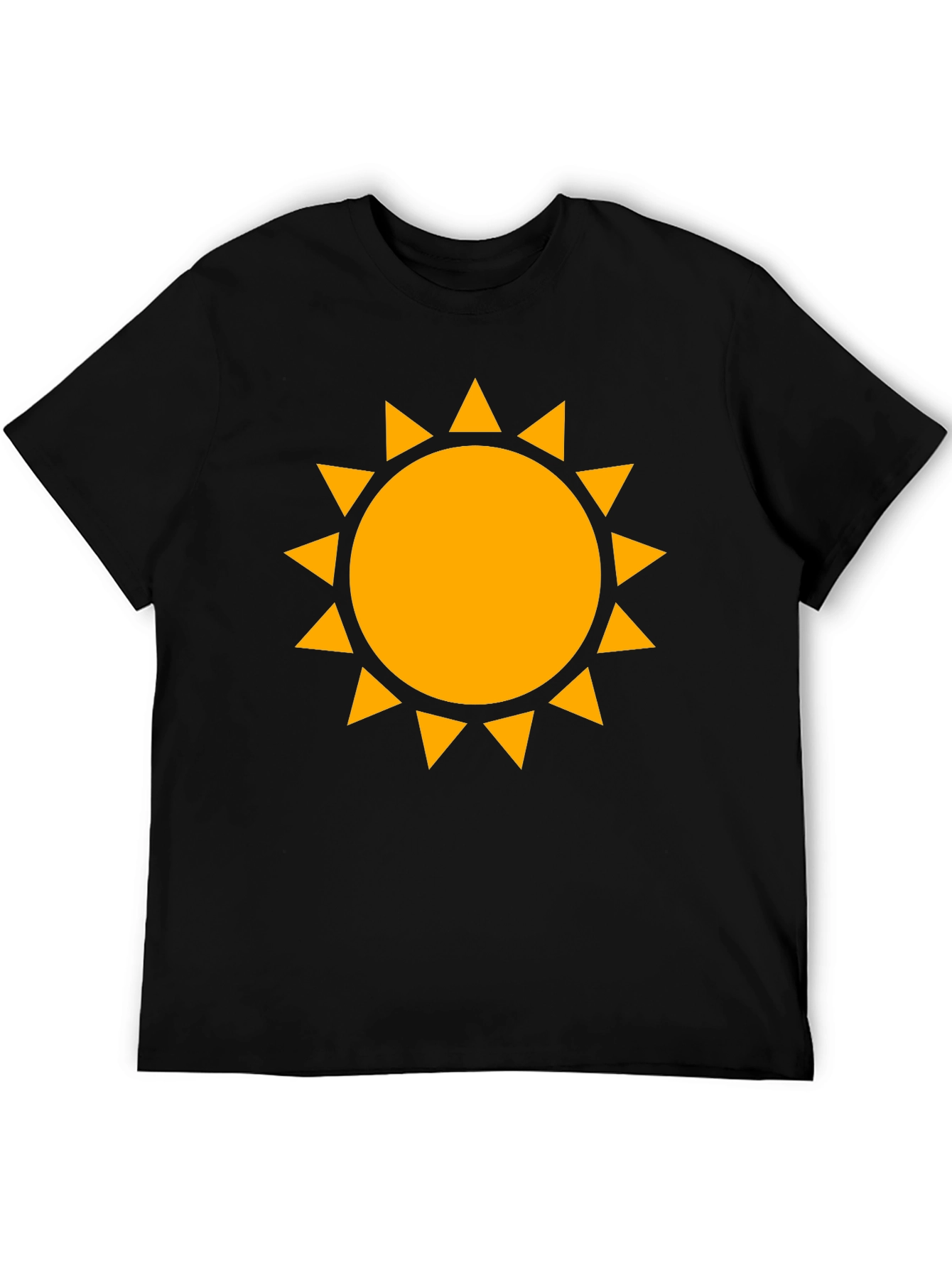 Golden Sun Graphic Tee - Black Cotton Comfort