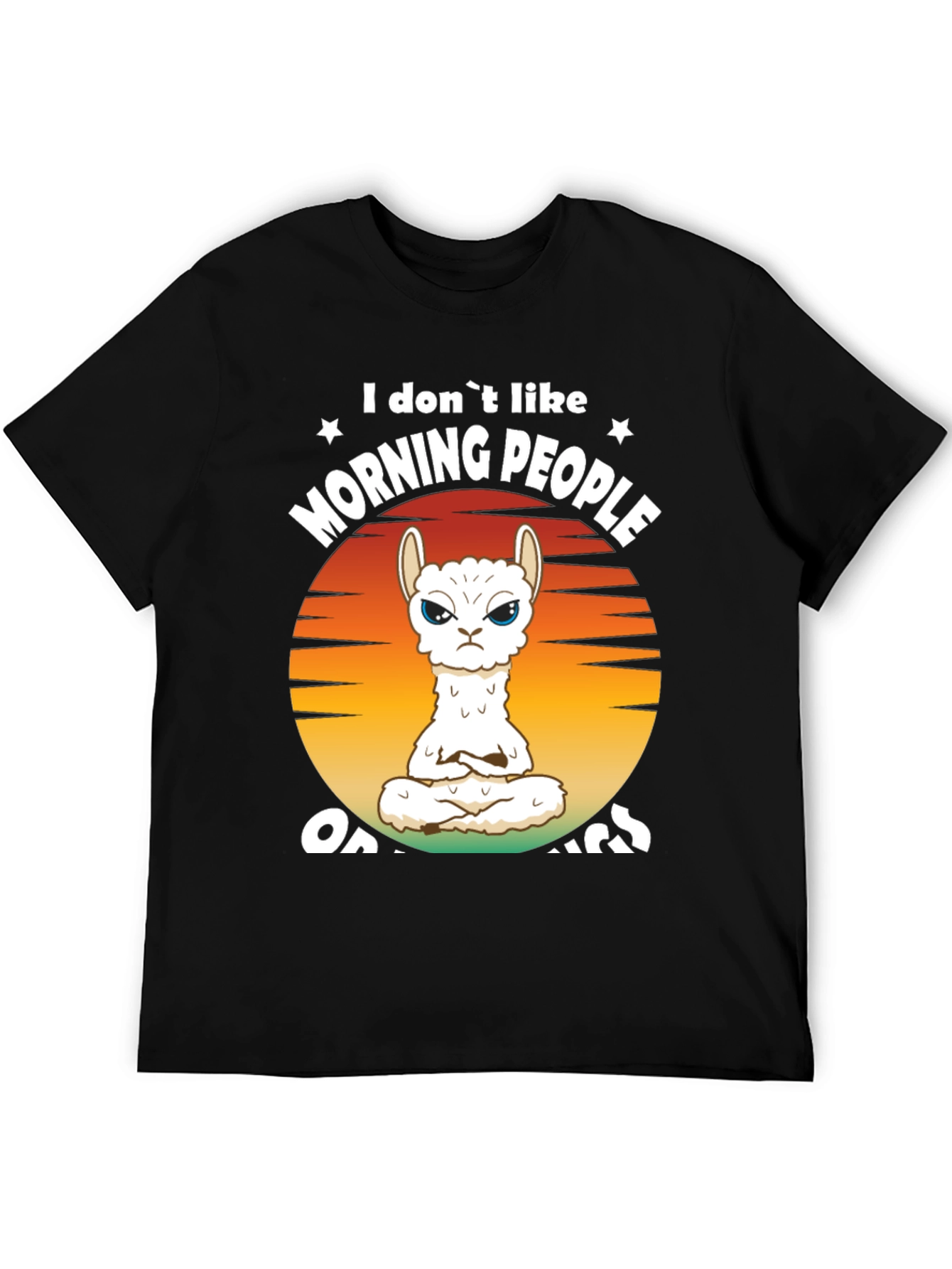 Funny Llama Graphic T-Shirt - Morning People Design