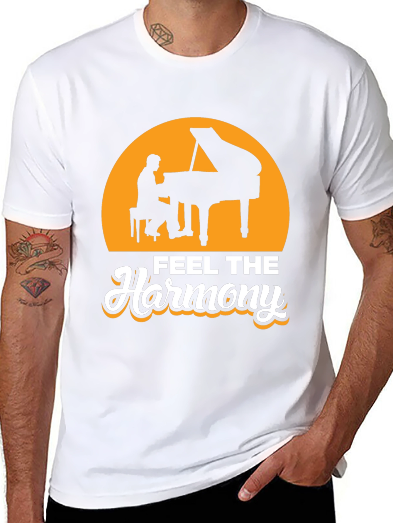 Feel The Harmony Piano T-Shirt - Music Lover Tee