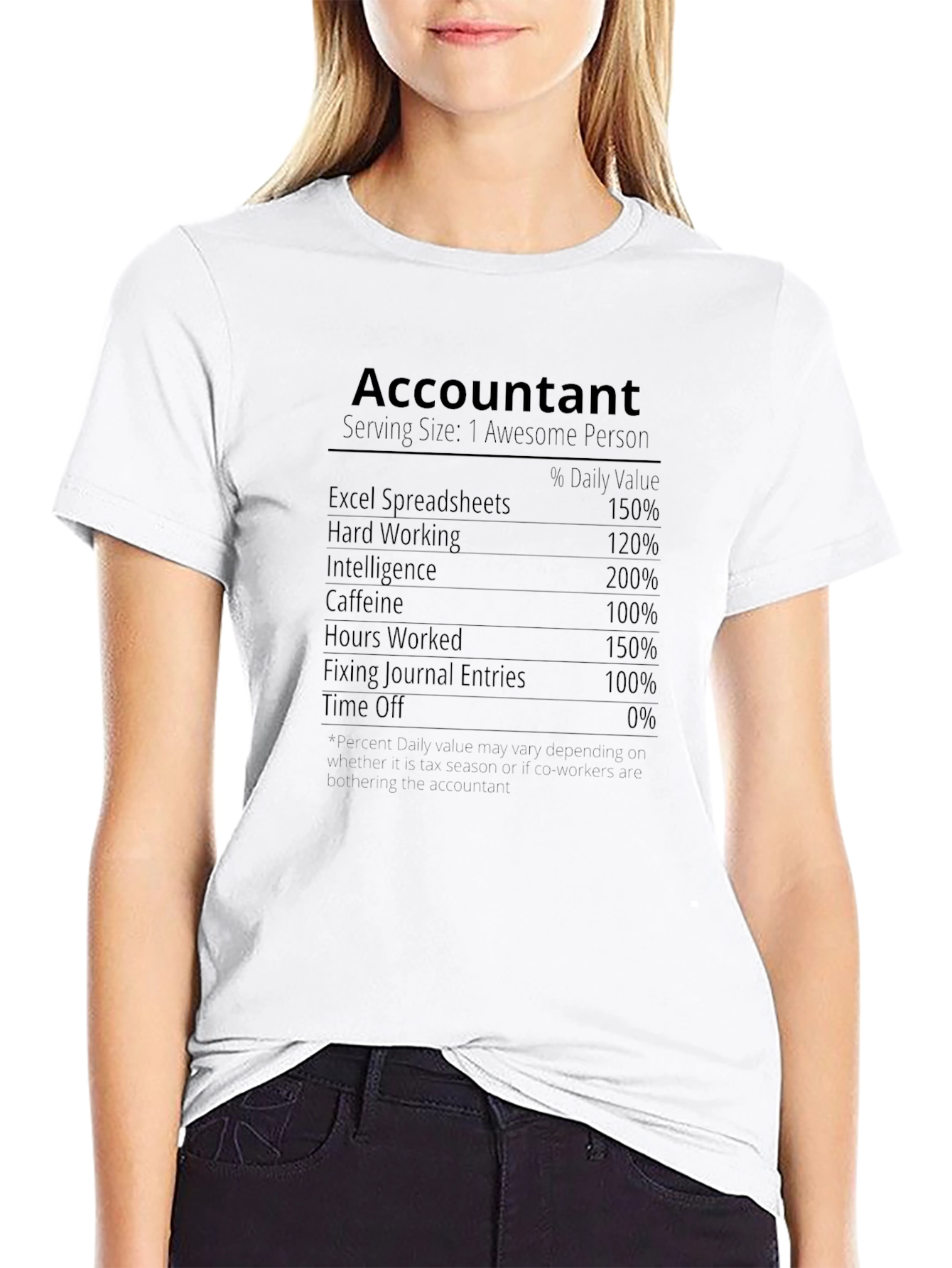 Accountant Nutrition Facts T-Shirt