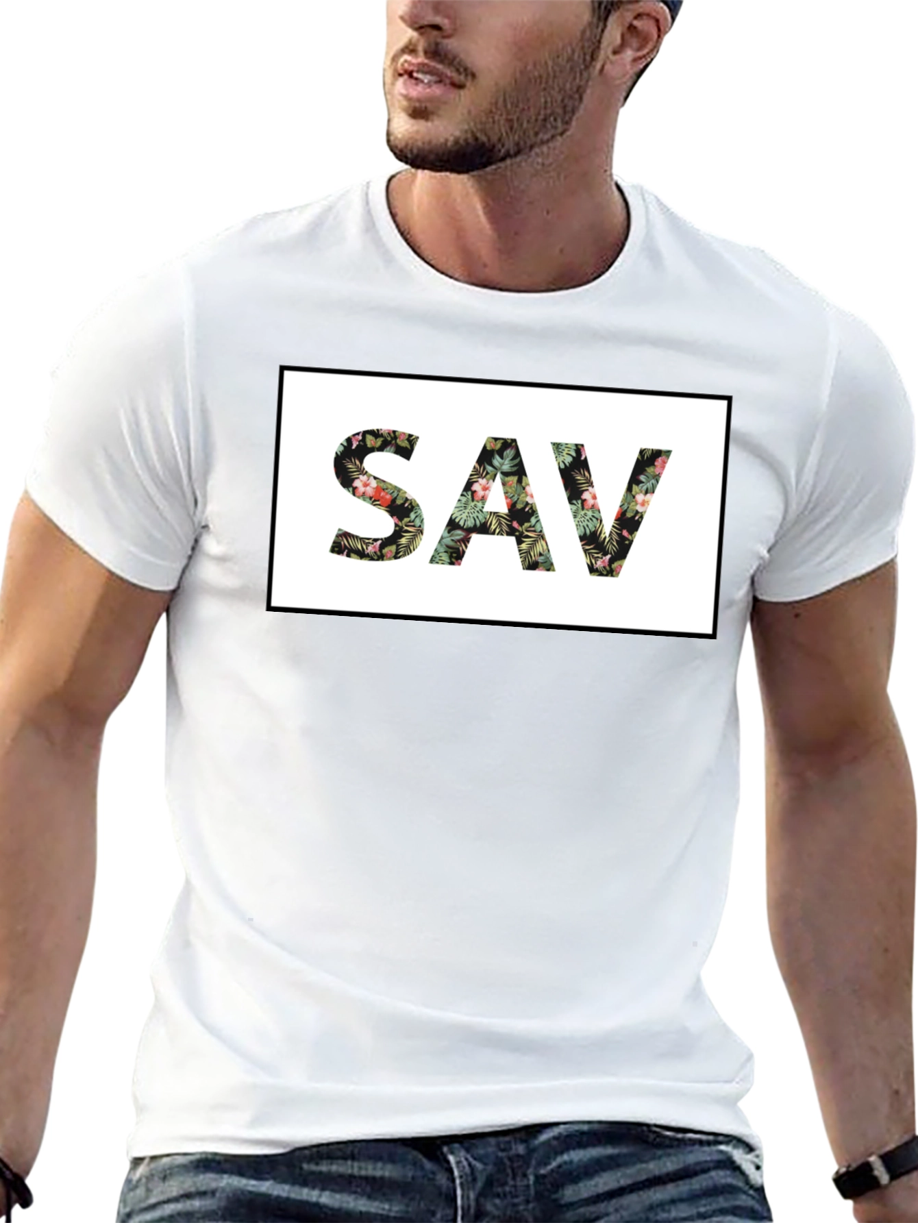 Floral SAV Graphic Black T-Shirt