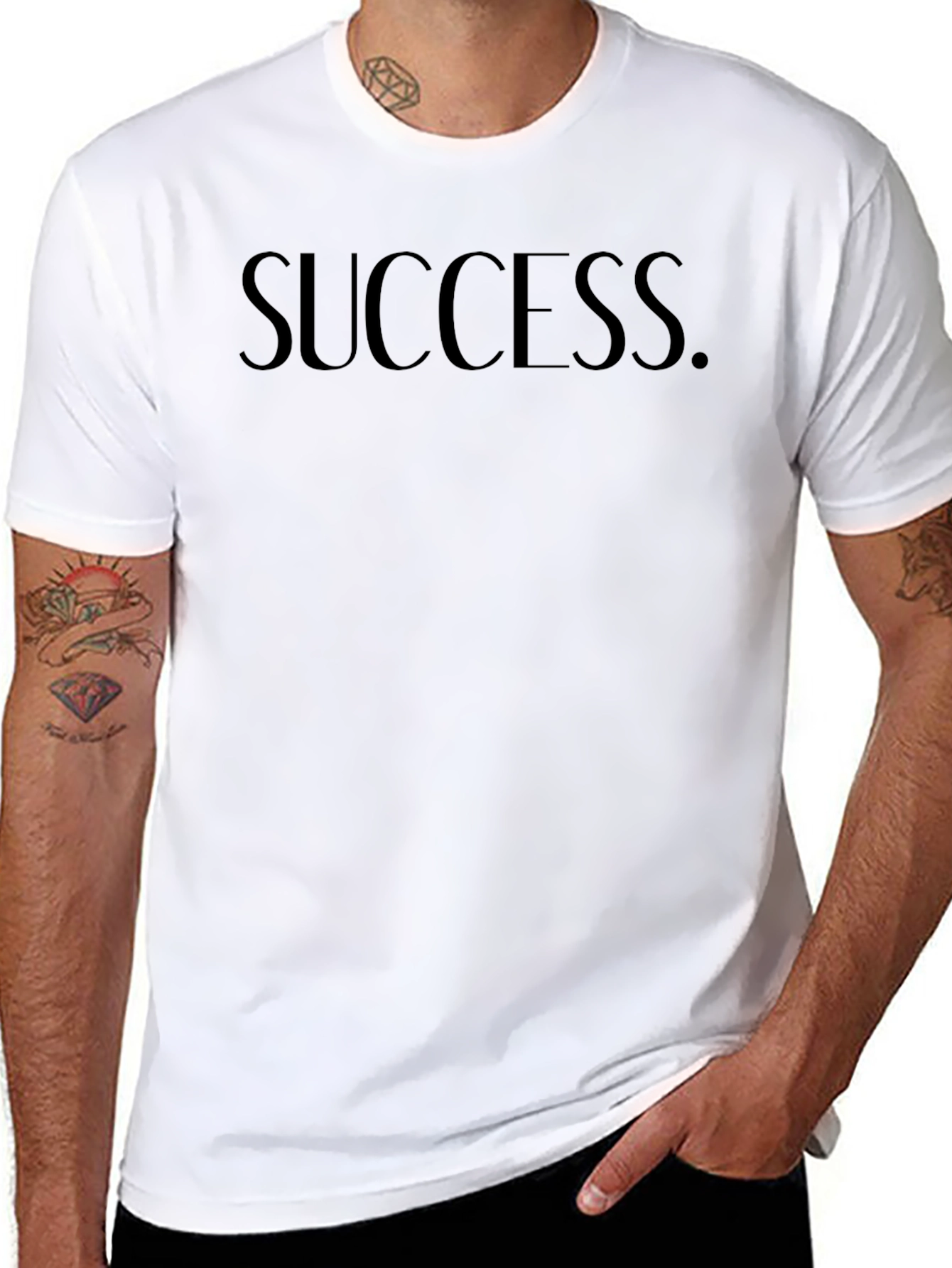 Success Black Graphic Tee - Mens Casual T-Shirt