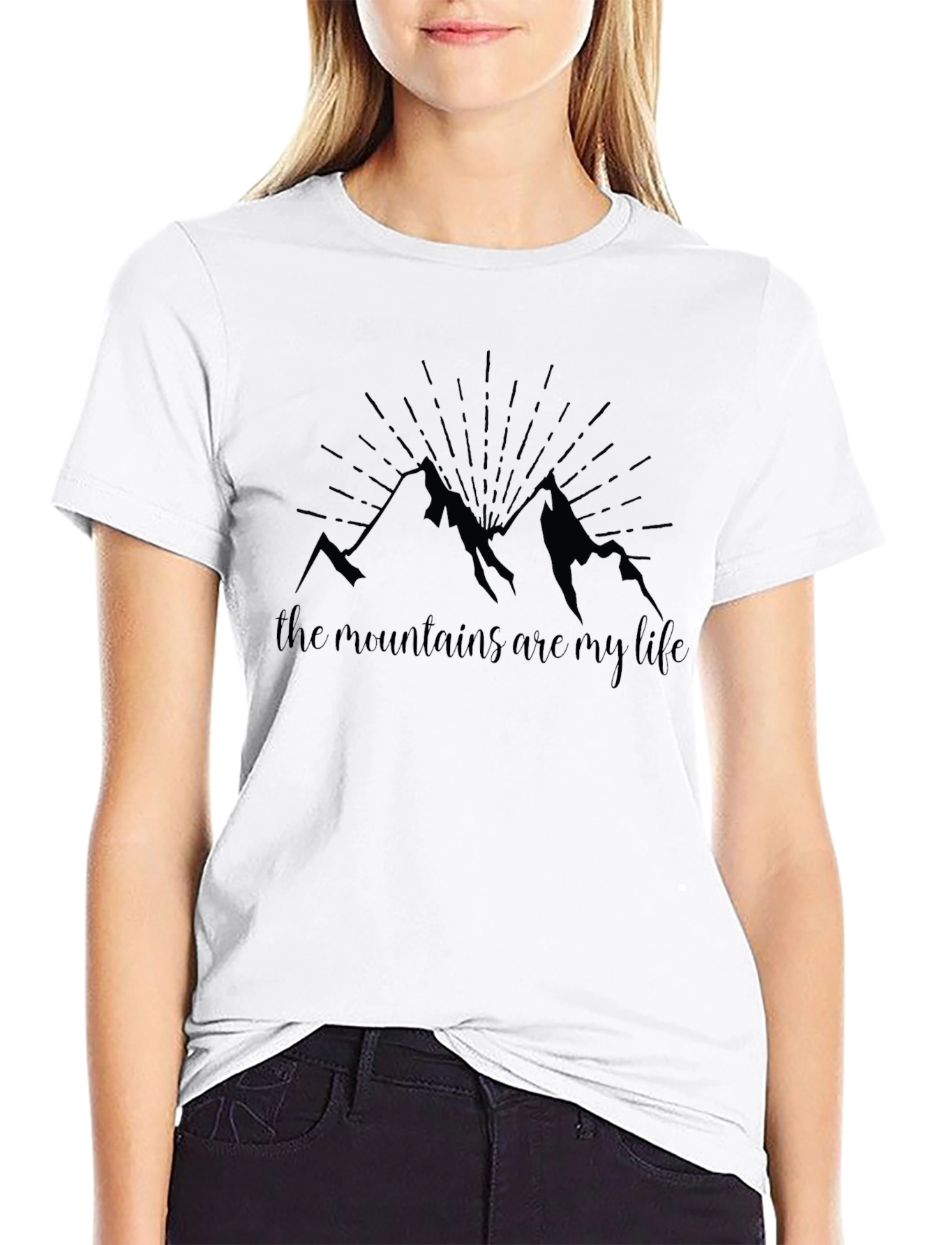 Mountains are My Life Graphic Tee - Black