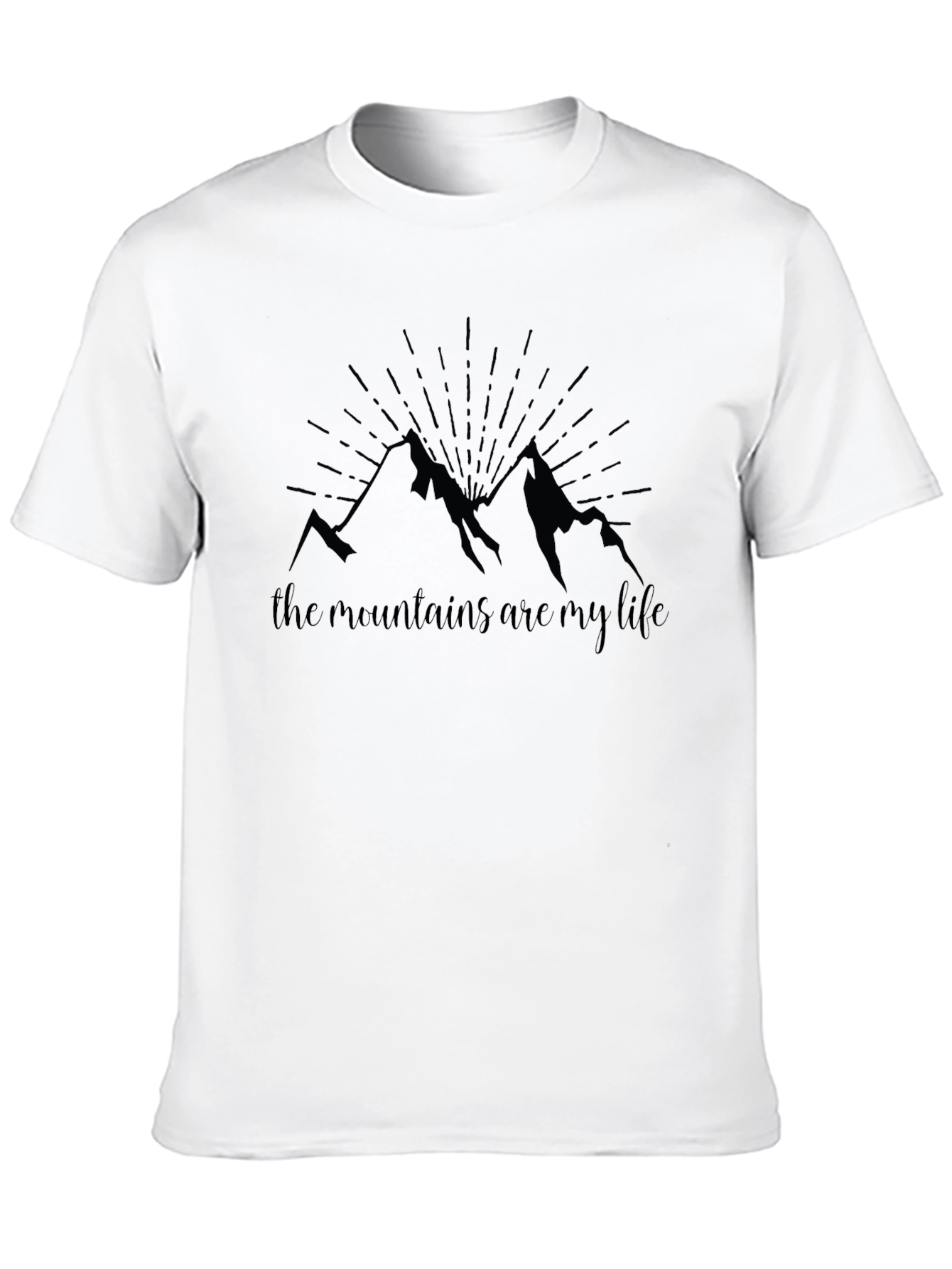 Mountains are My Life Graphic Tee - Black