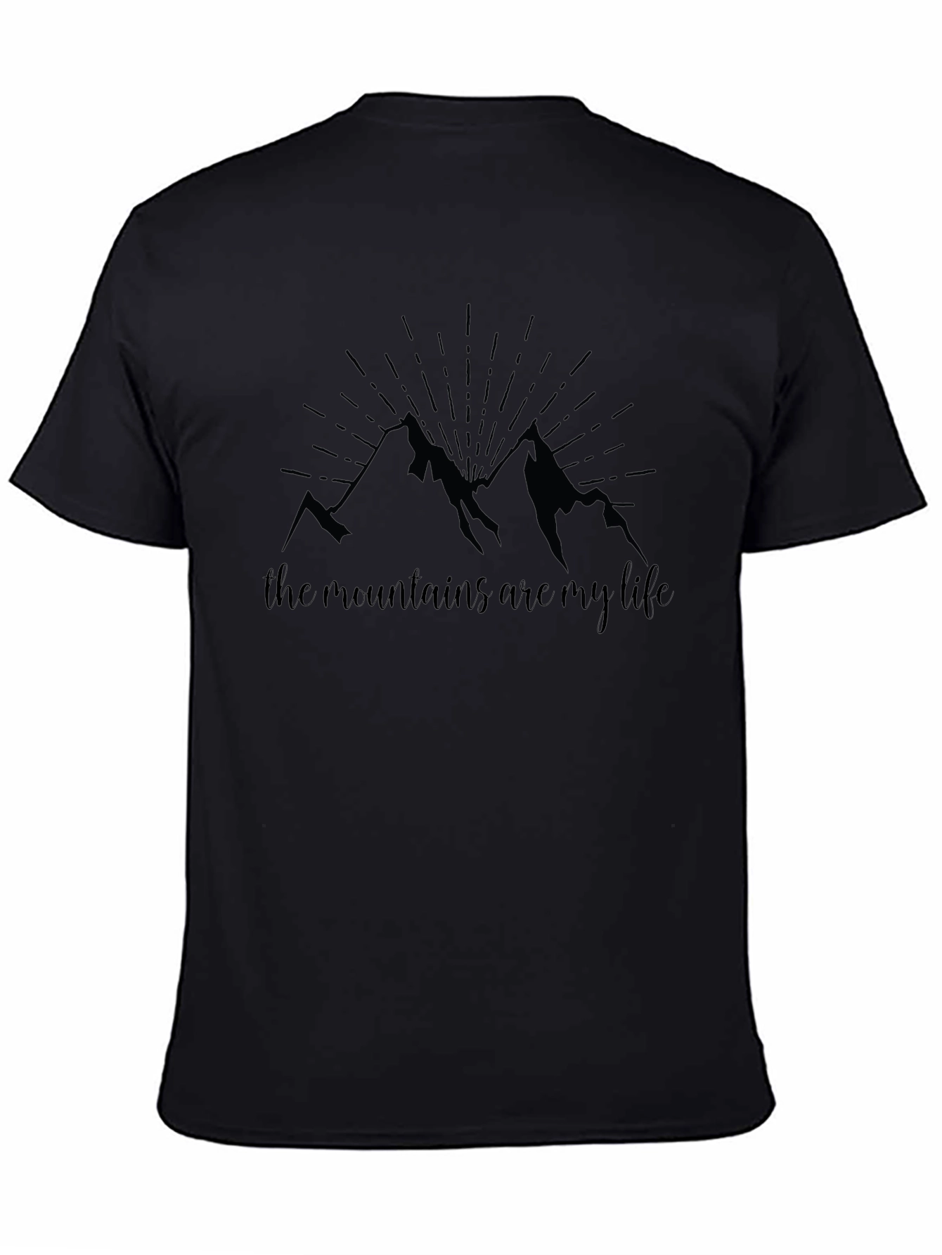 Mountains are My Life Graphic Tee - Black