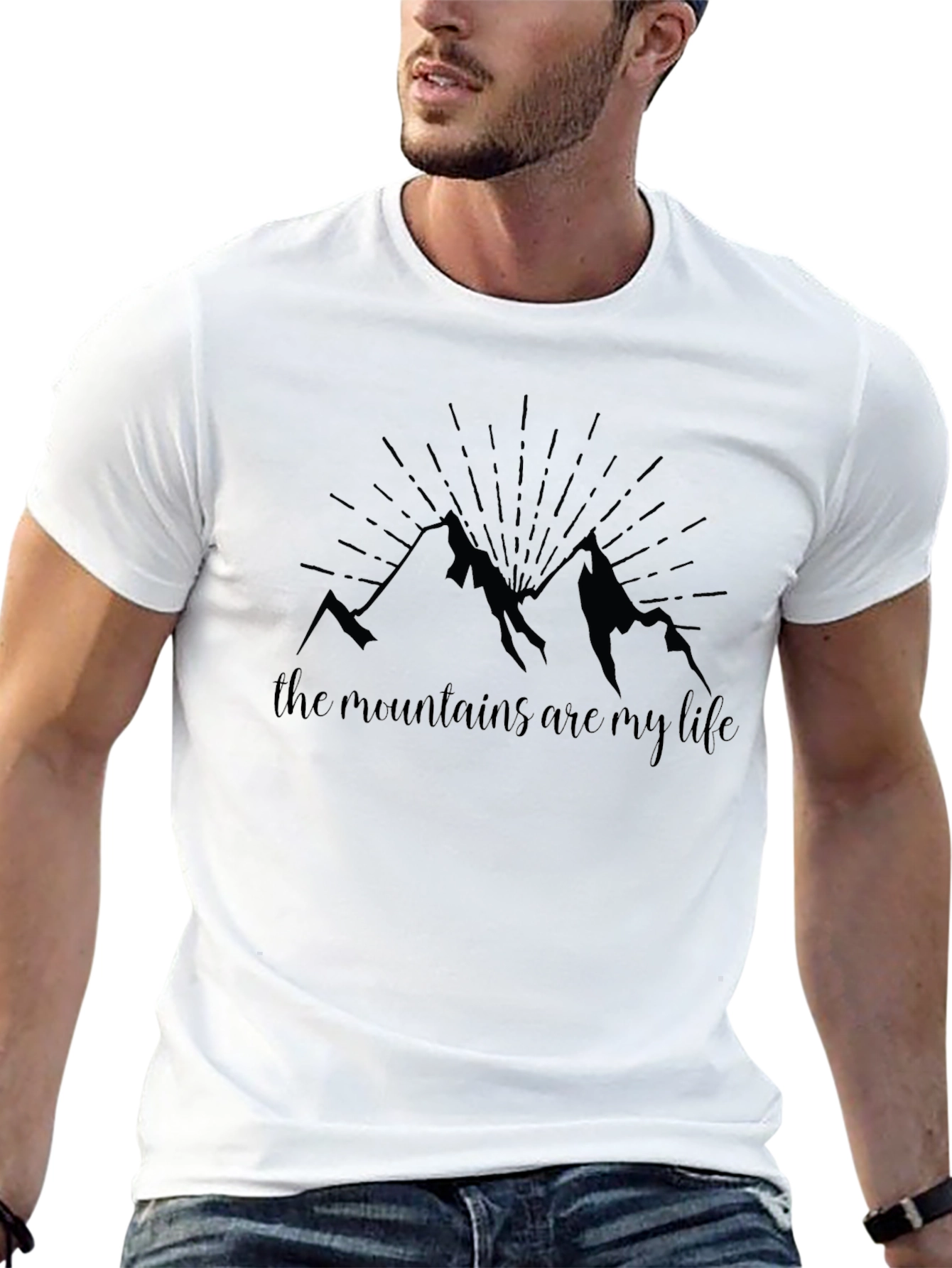 Mountains are My Life Graphic Tee - Black