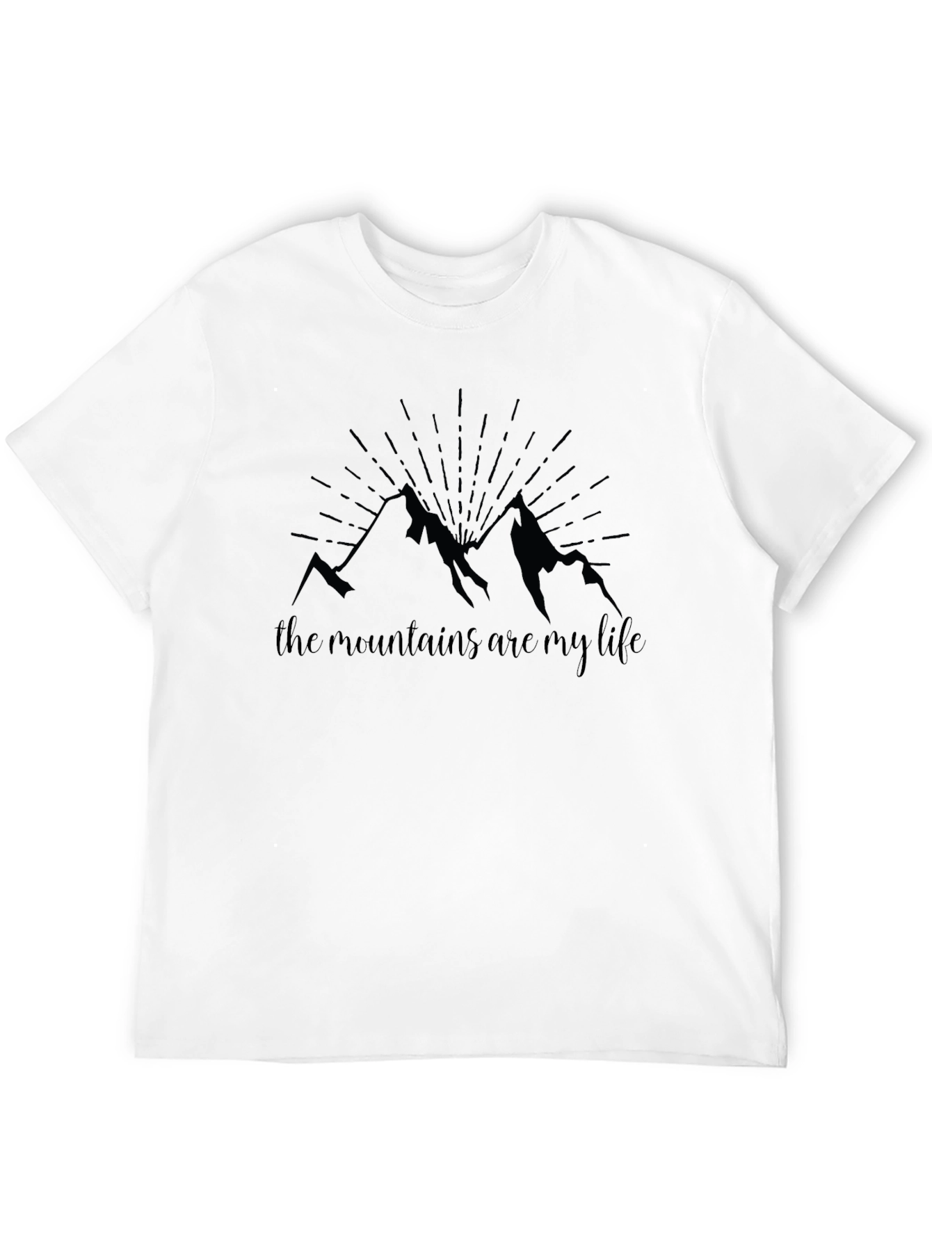 Mountains are My Life Graphic Tee - Black