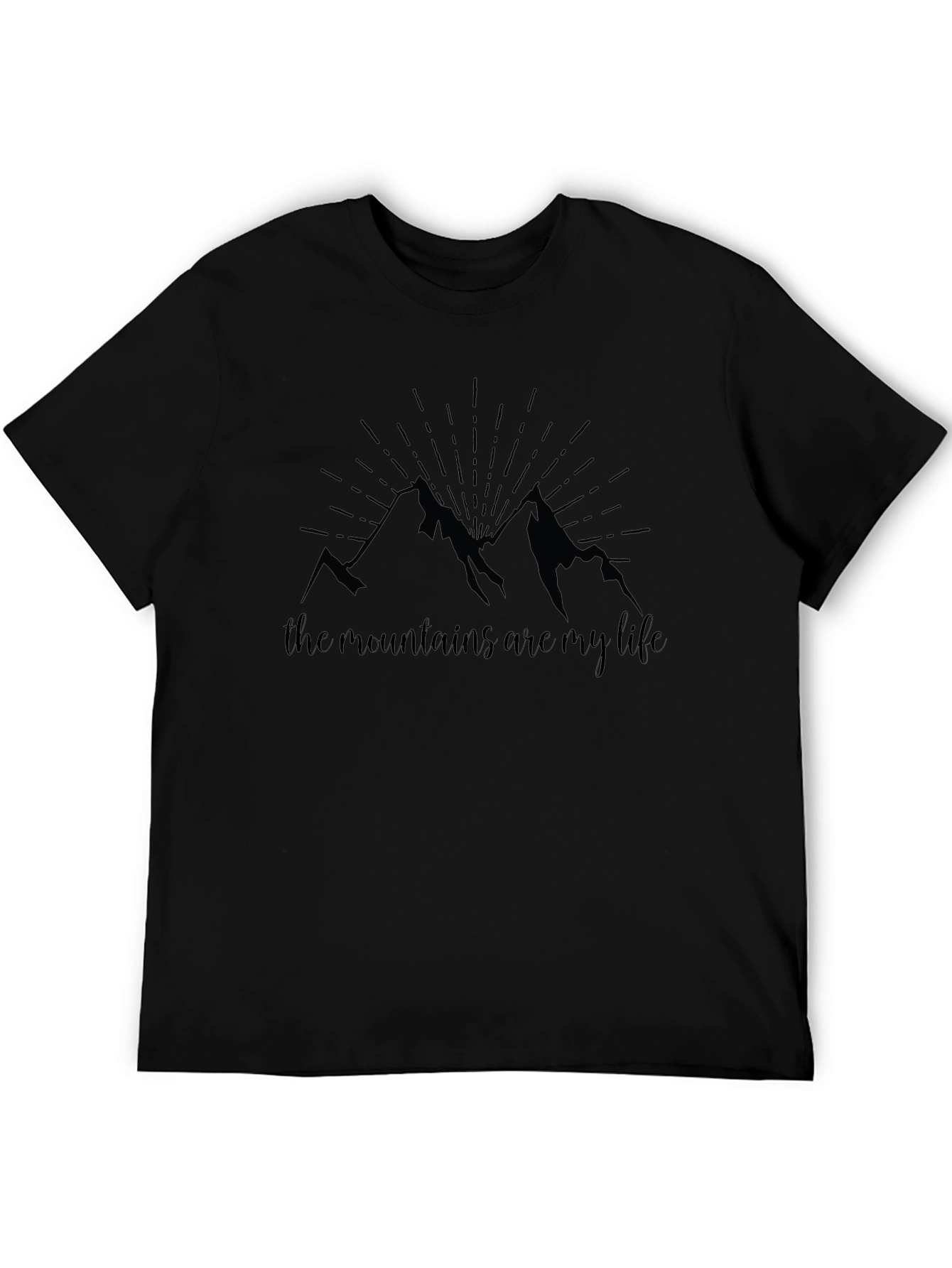 Mountains are My Life Graphic Tee - Black